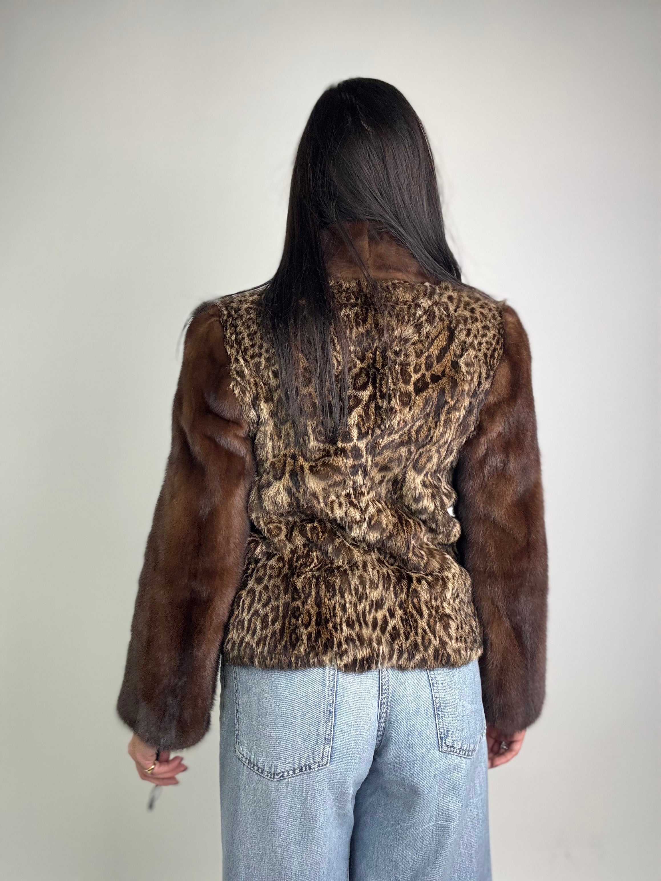 Giacca in ocelot e visone N18