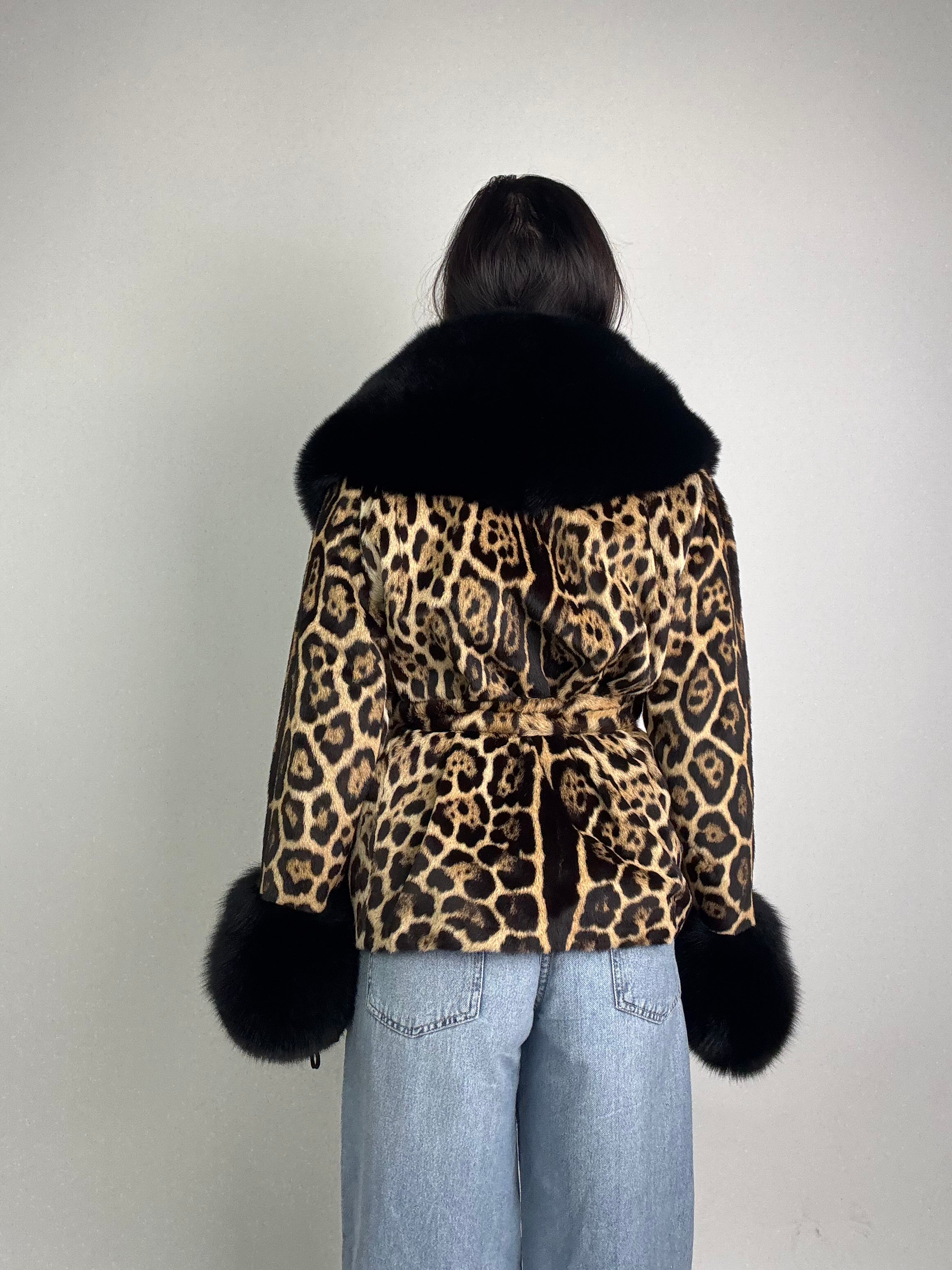 Giacca in giaguaro e volpe