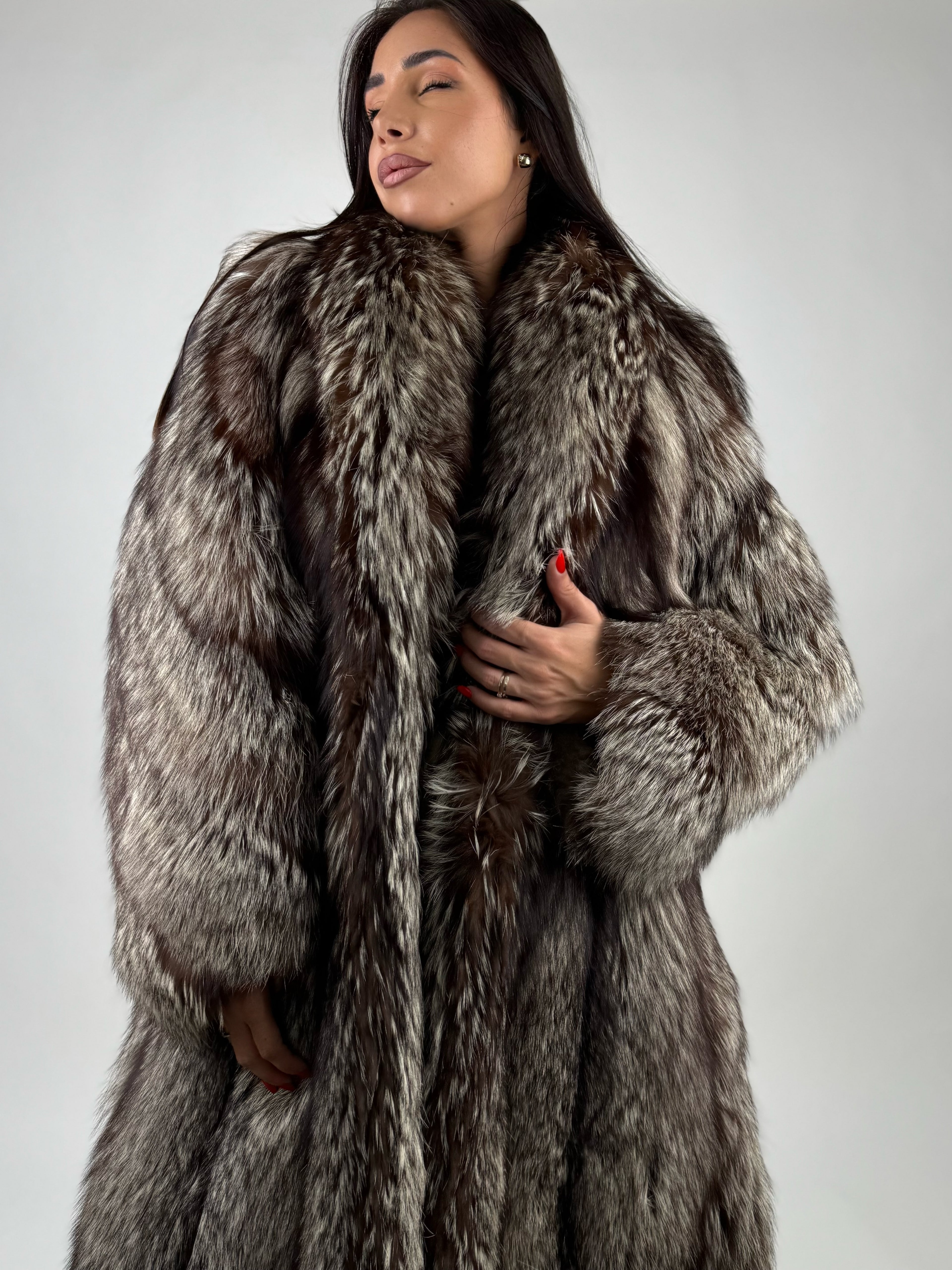 Cappotto in volpe argentata N31