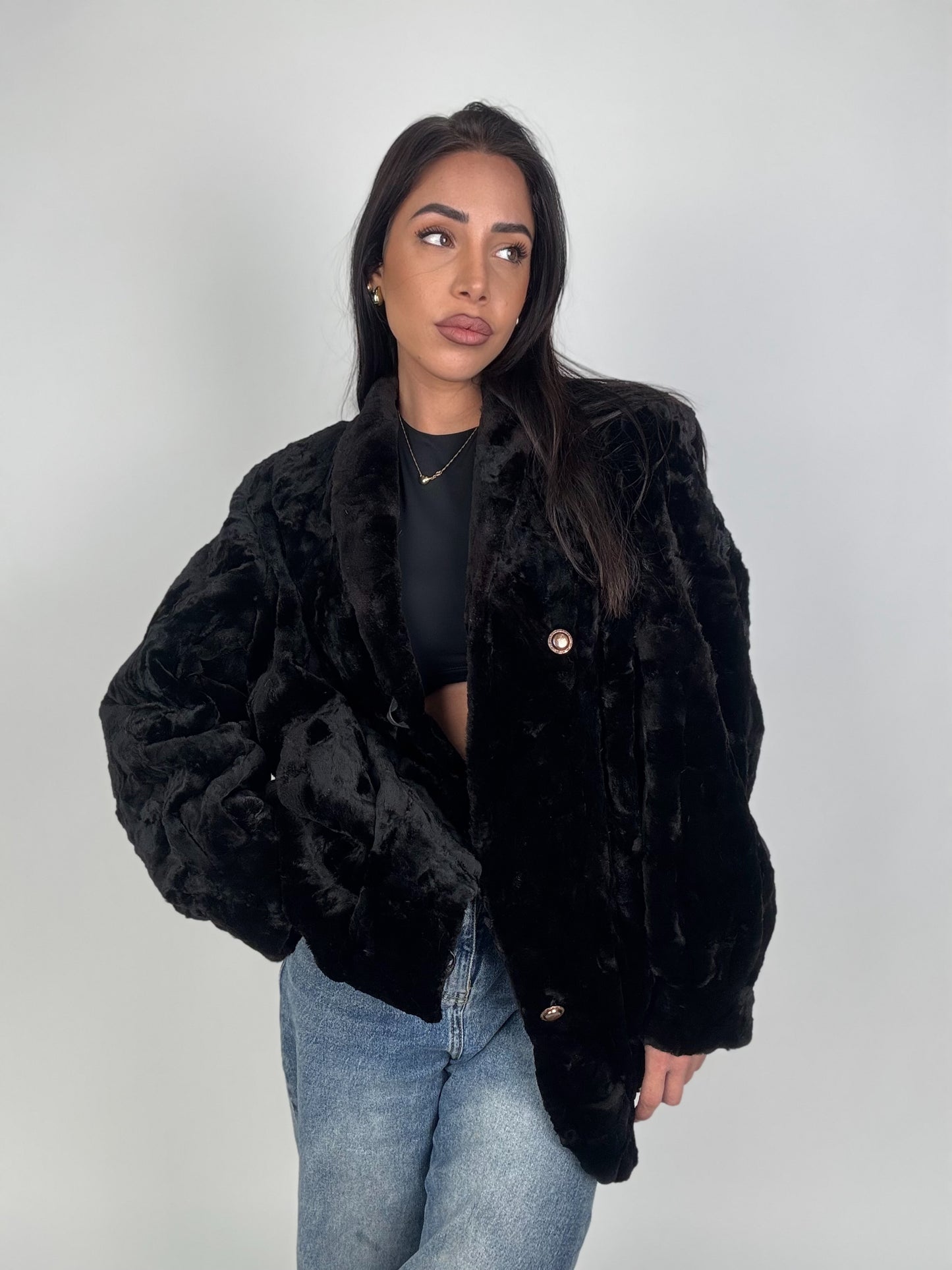 Giacca in visone rasato reversibile N468