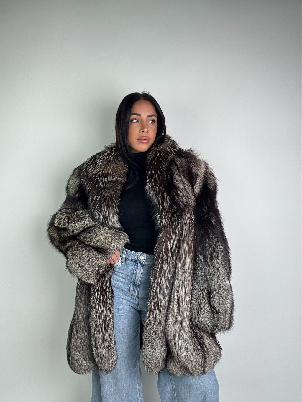 Giacca in volpe argentata N52