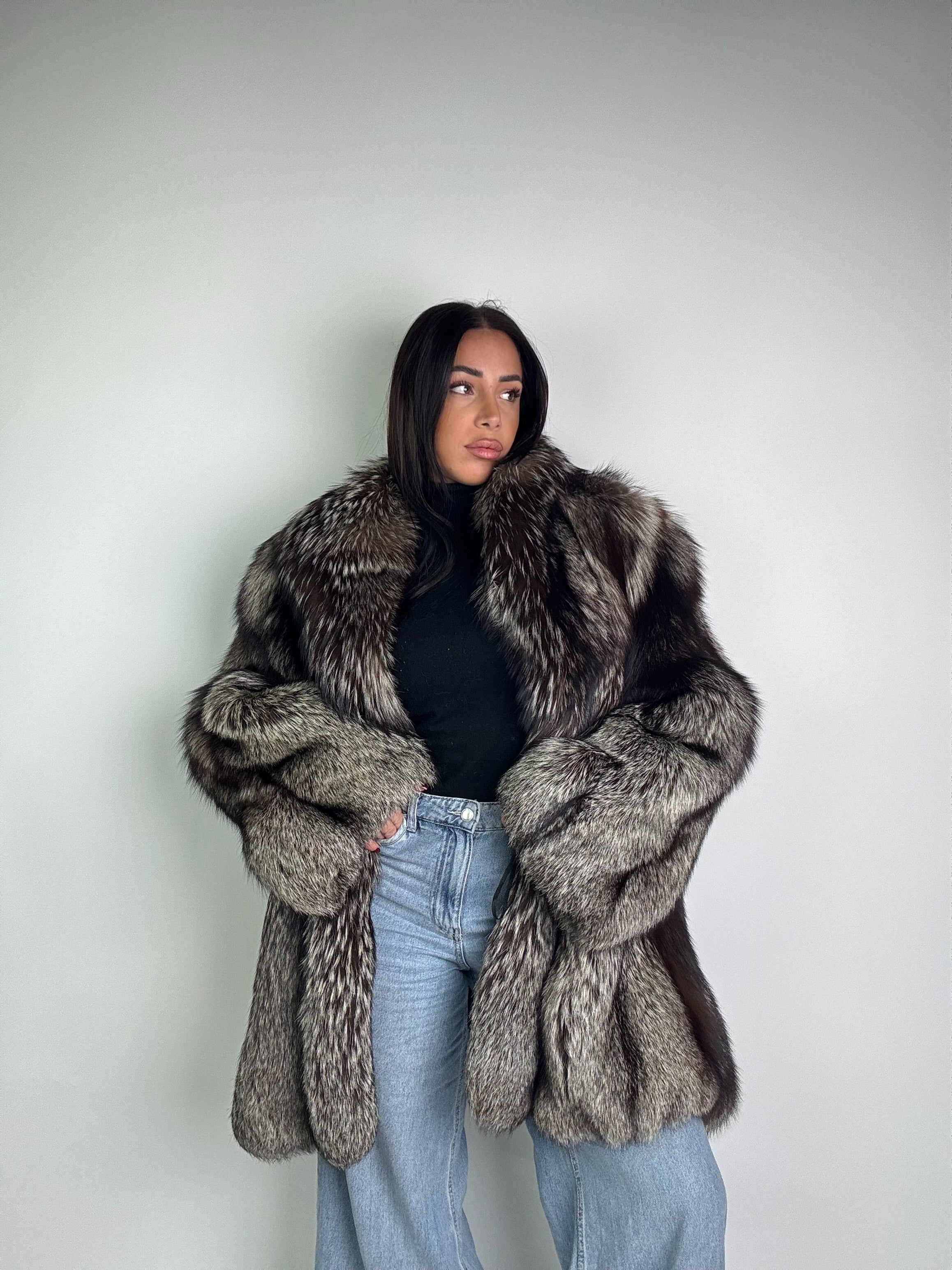 Giacca in volpe argentata N52