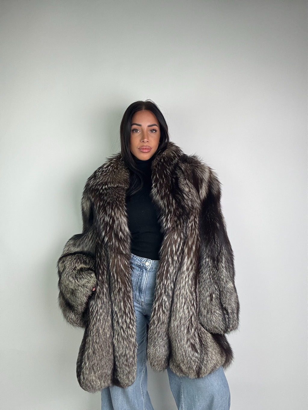 Giacca in volpe argentata N52