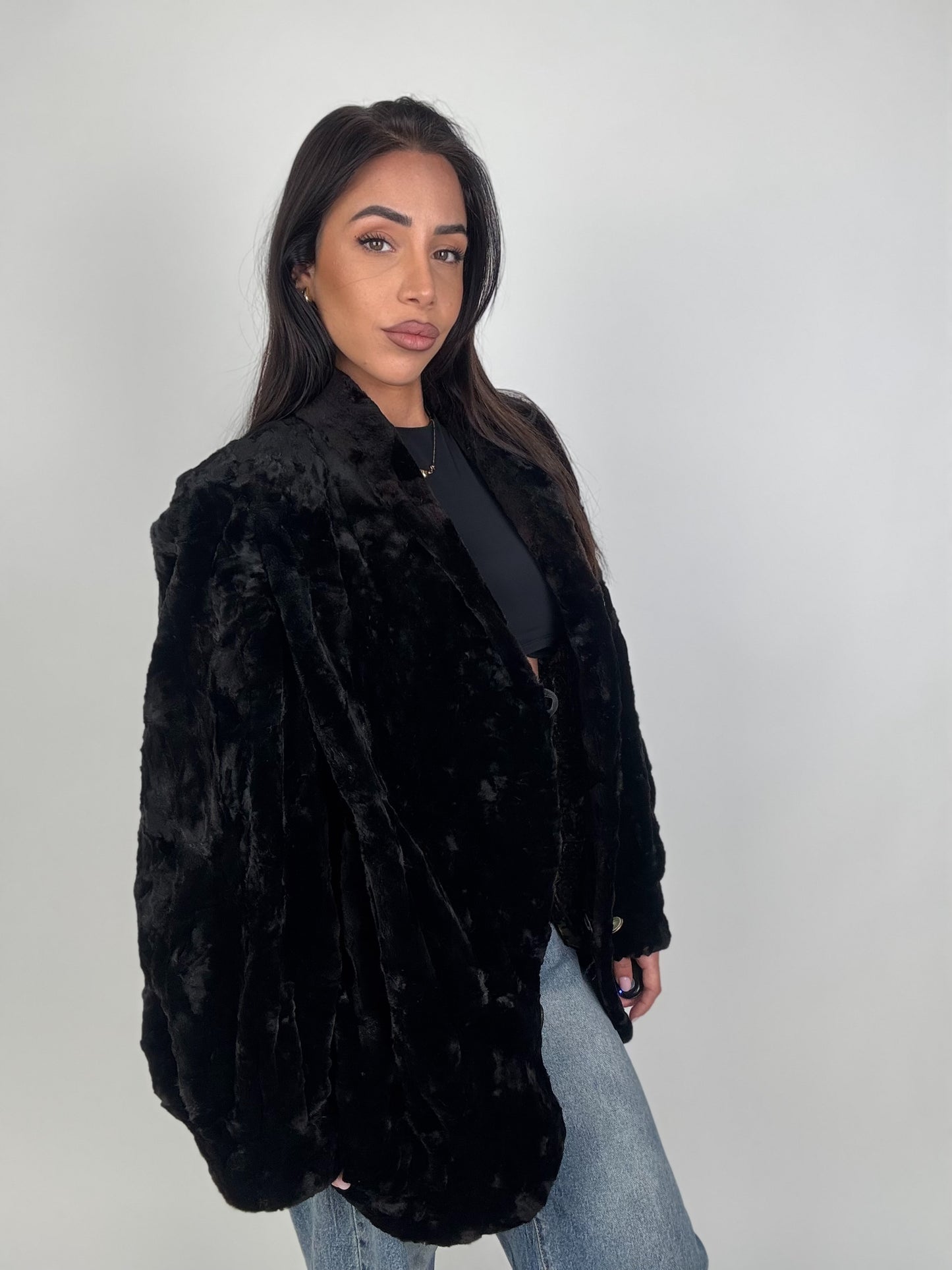 Giacca in visone rasato reversibile N468