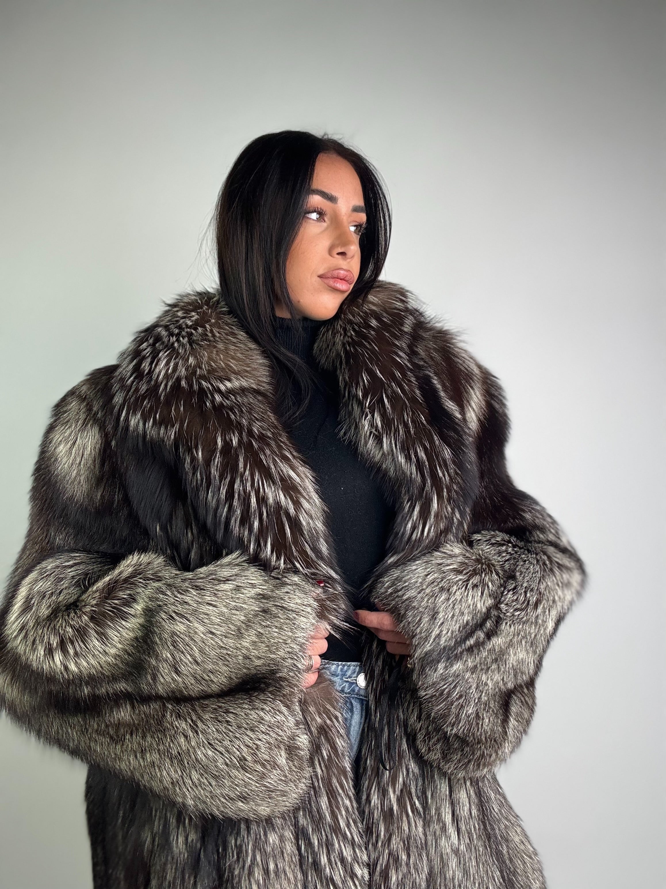 Giacca in volpe argentata N52