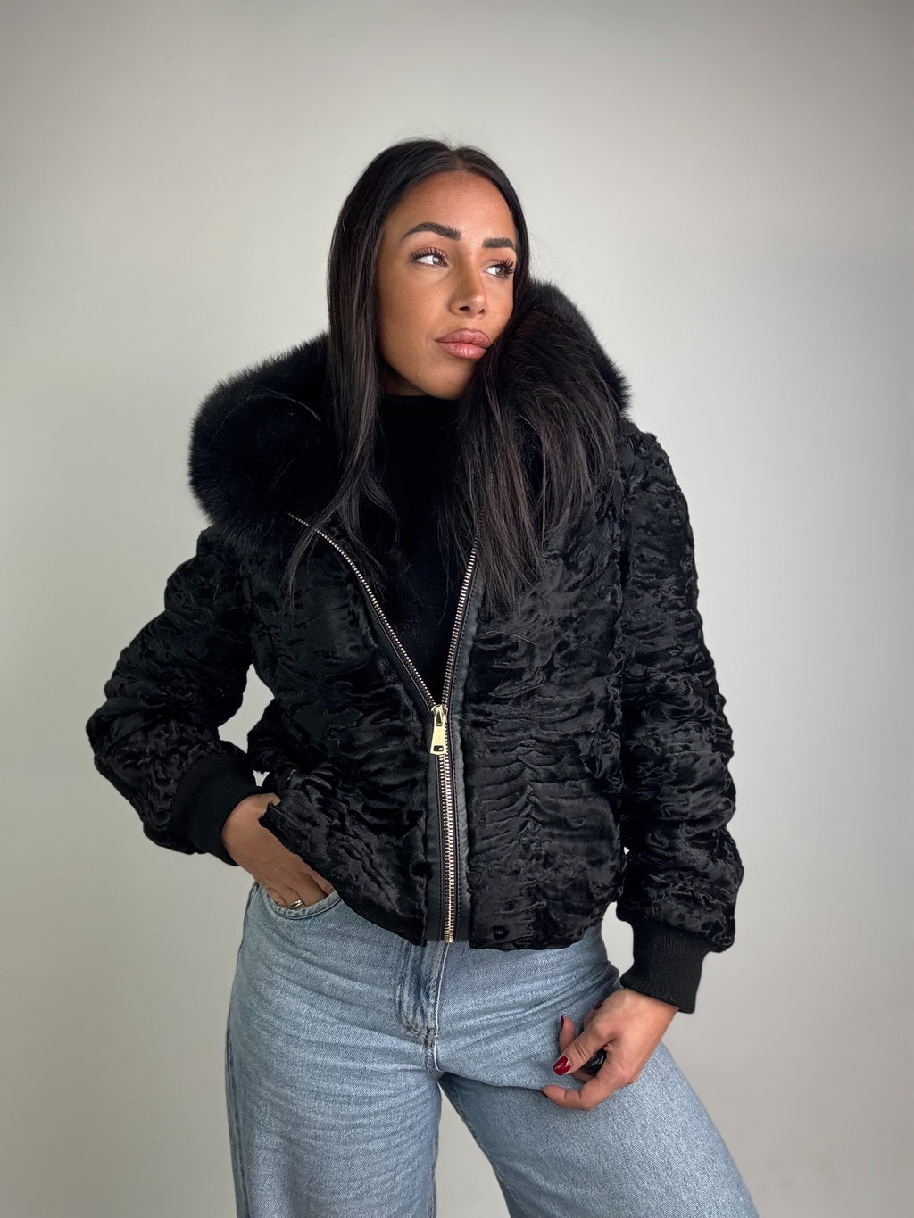 Bomber in astrakan e volpe N54