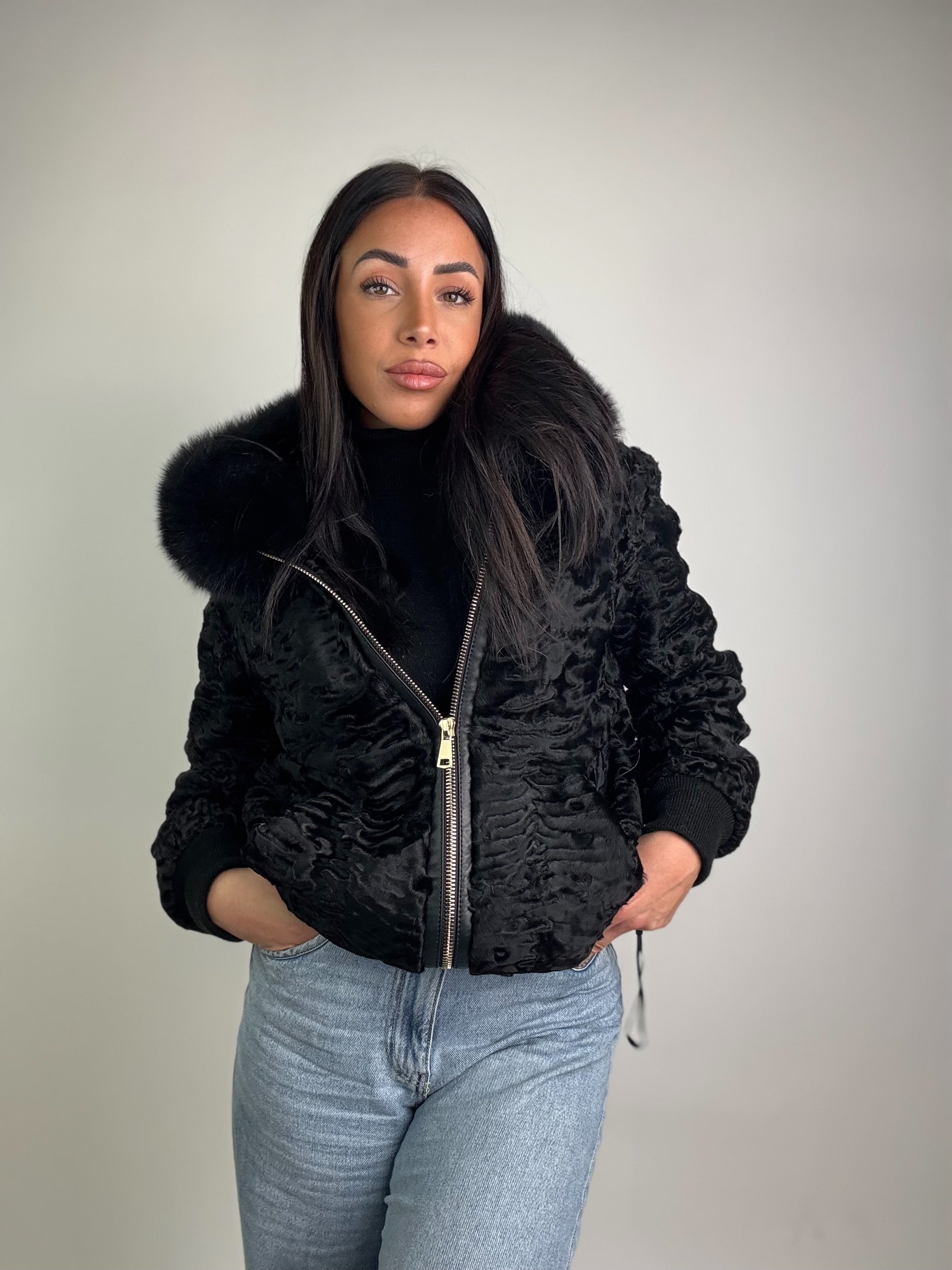 Bomber in astrakan e volpe N54