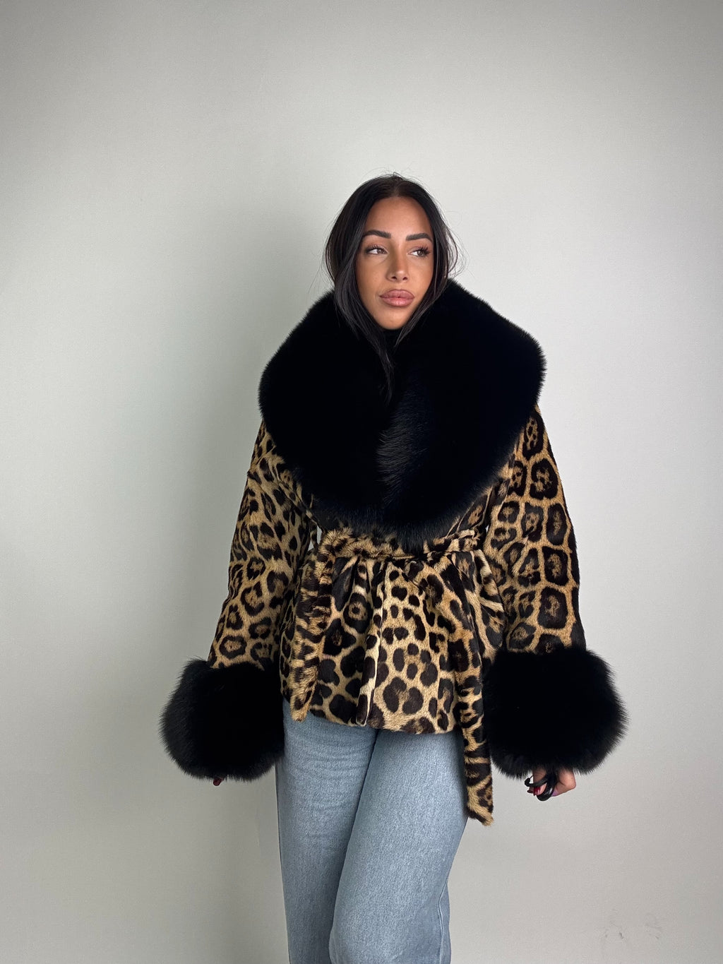 Giacca in giaguaro e volpe