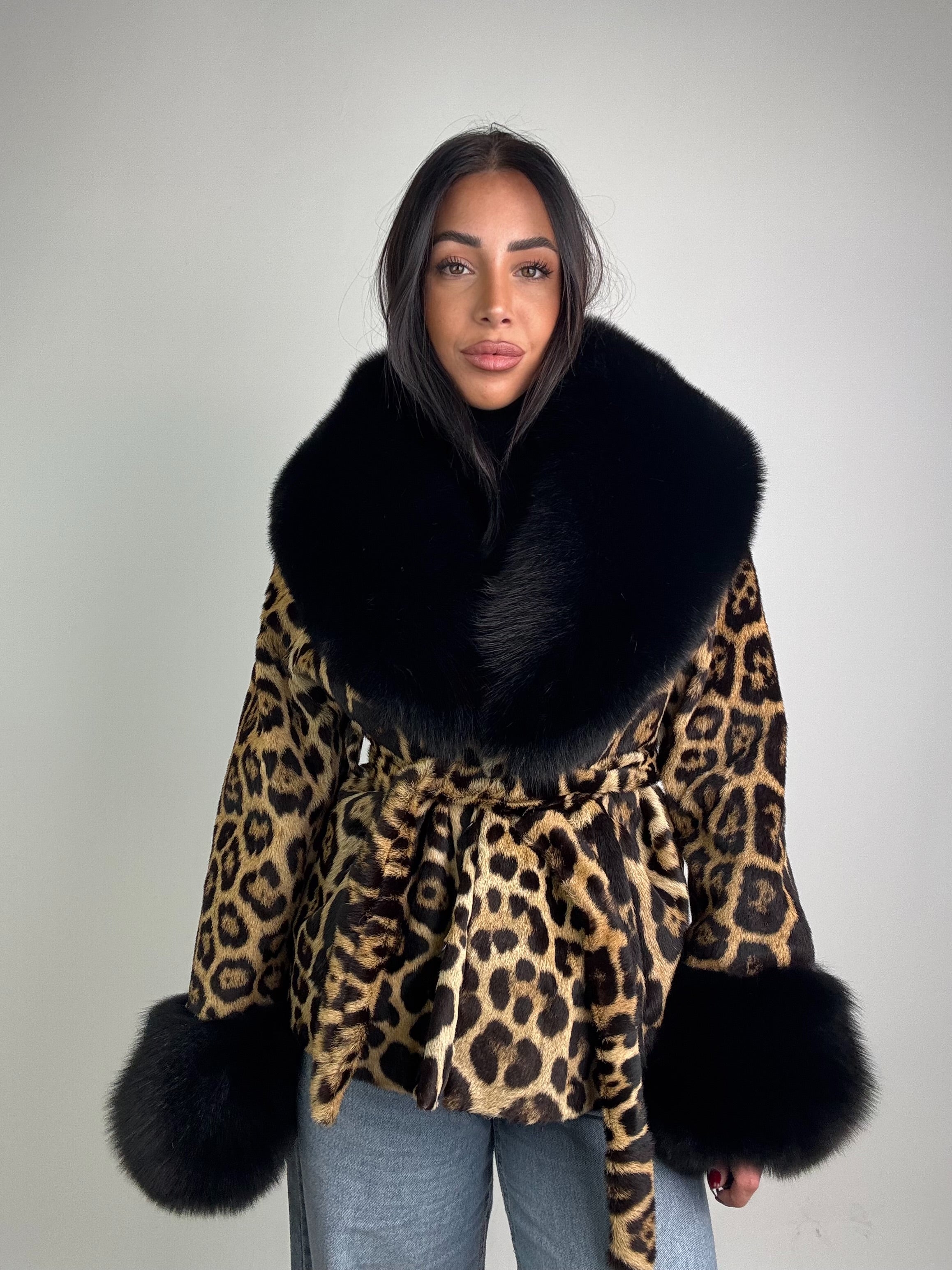 Giacca in giaguaro e volpe