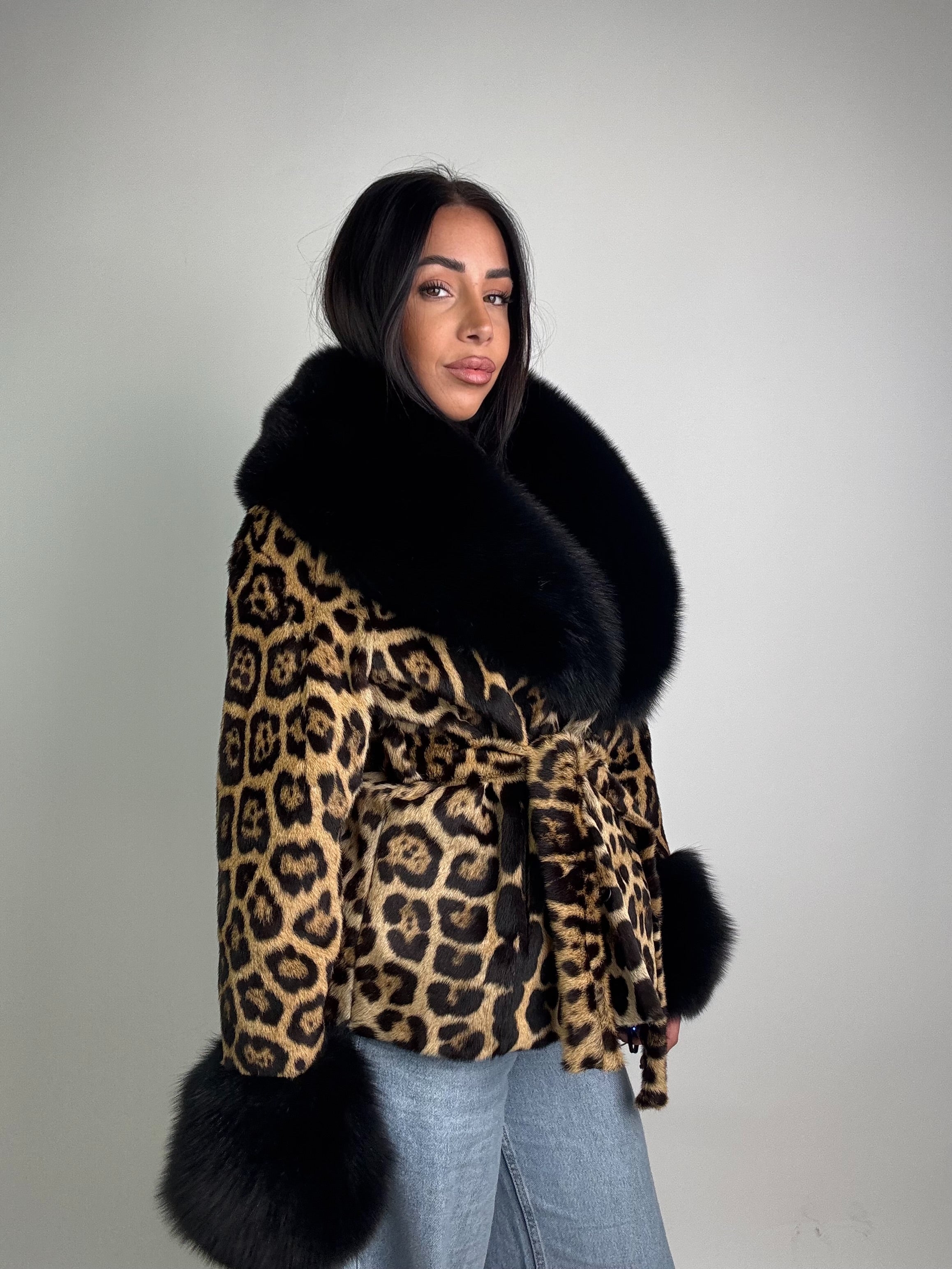 Giacca in giaguaro e volpe