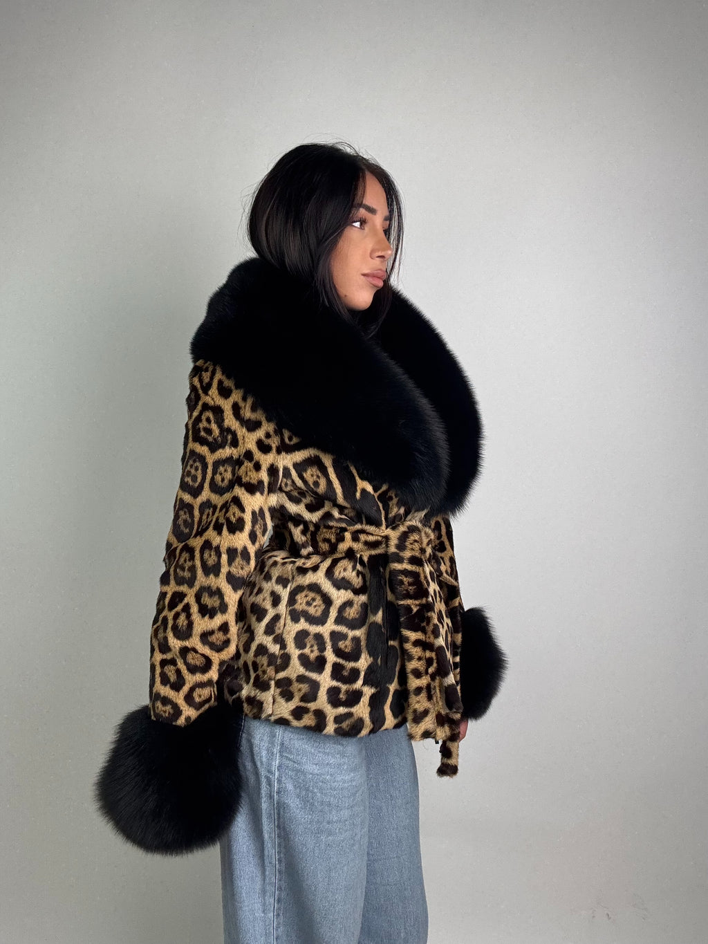 Giacca in giaguaro e volpe