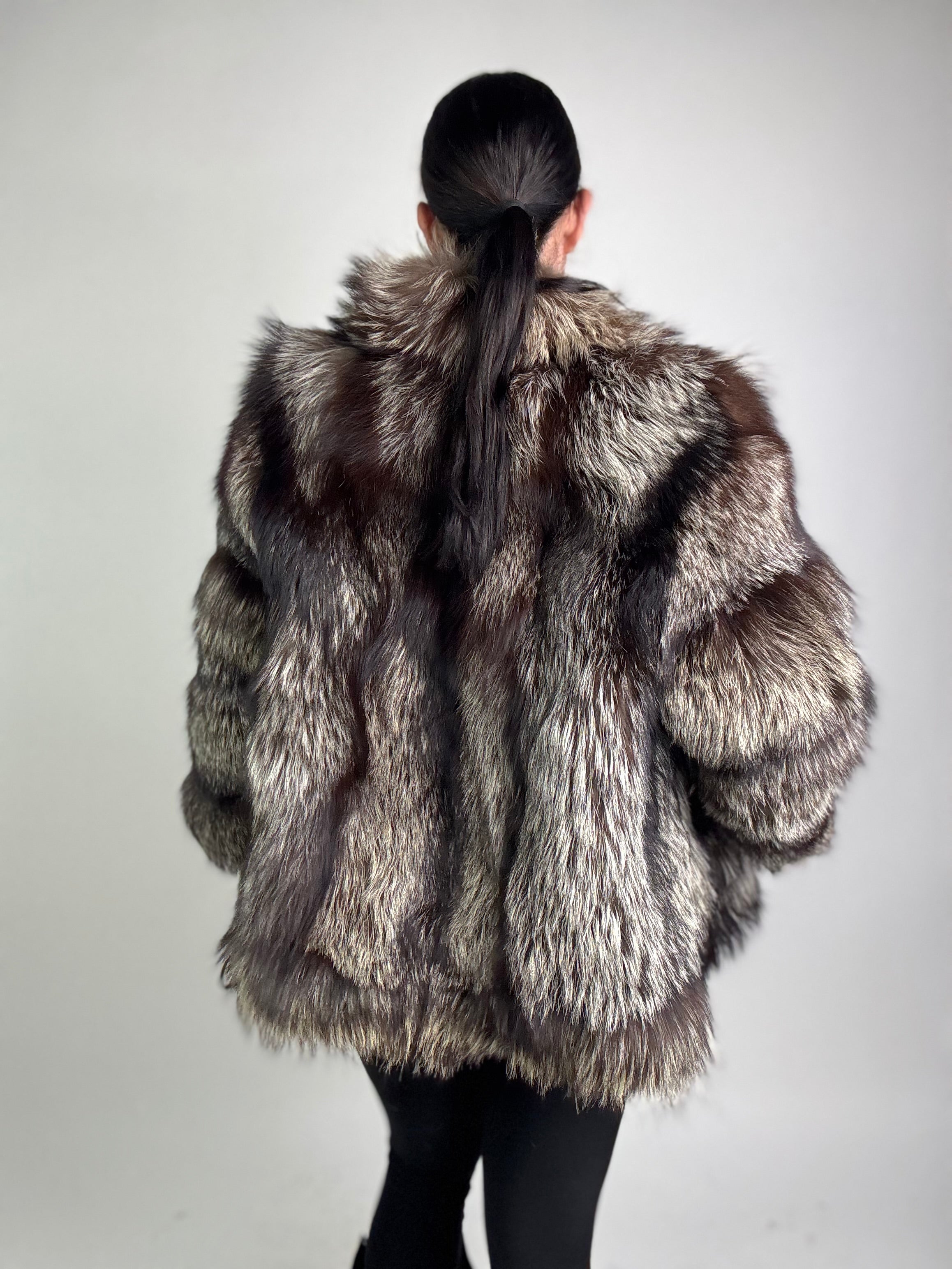Giacca in volpe argentata N58