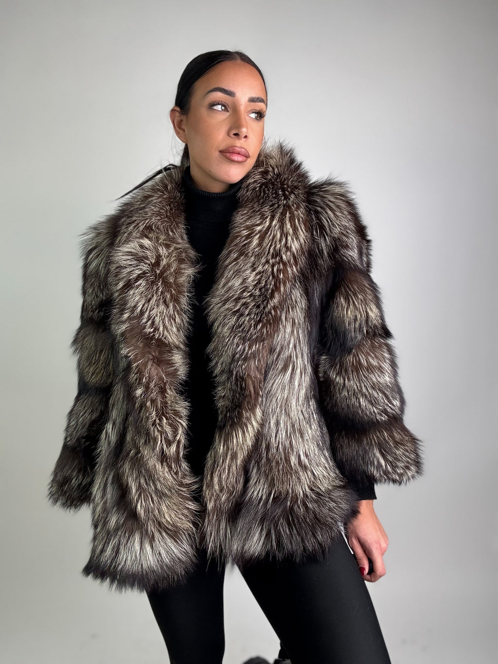 Giacca in volpe argentata N58