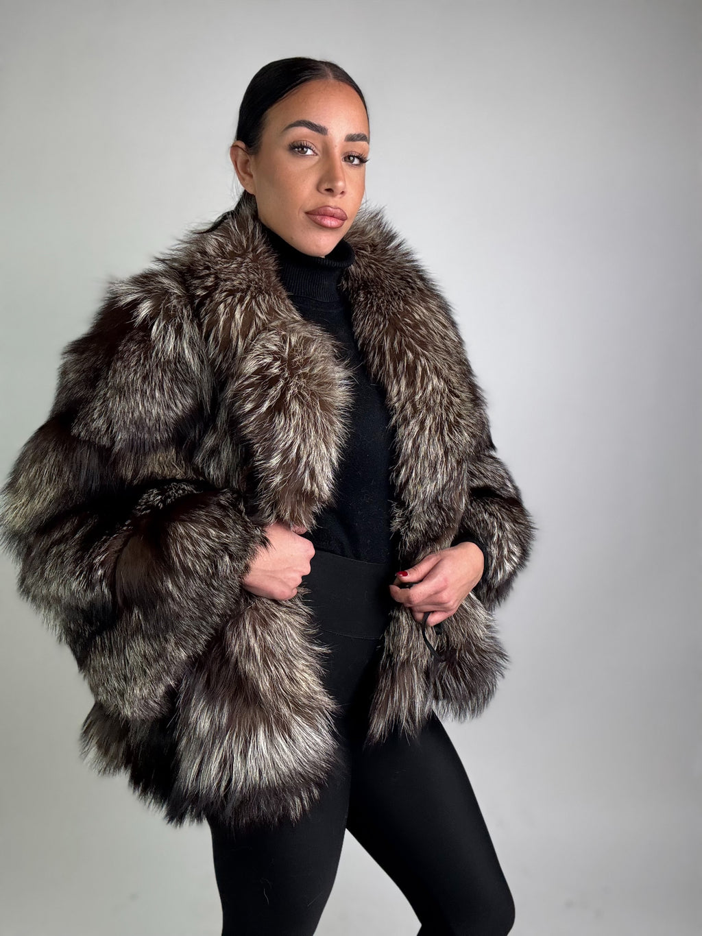 Giacca in volpe argentata N58