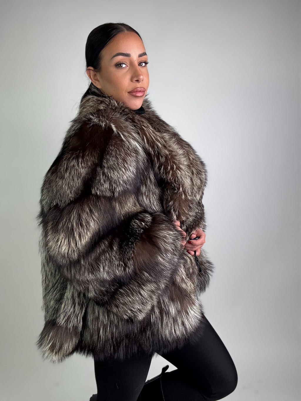 Giacca in volpe argentata N58