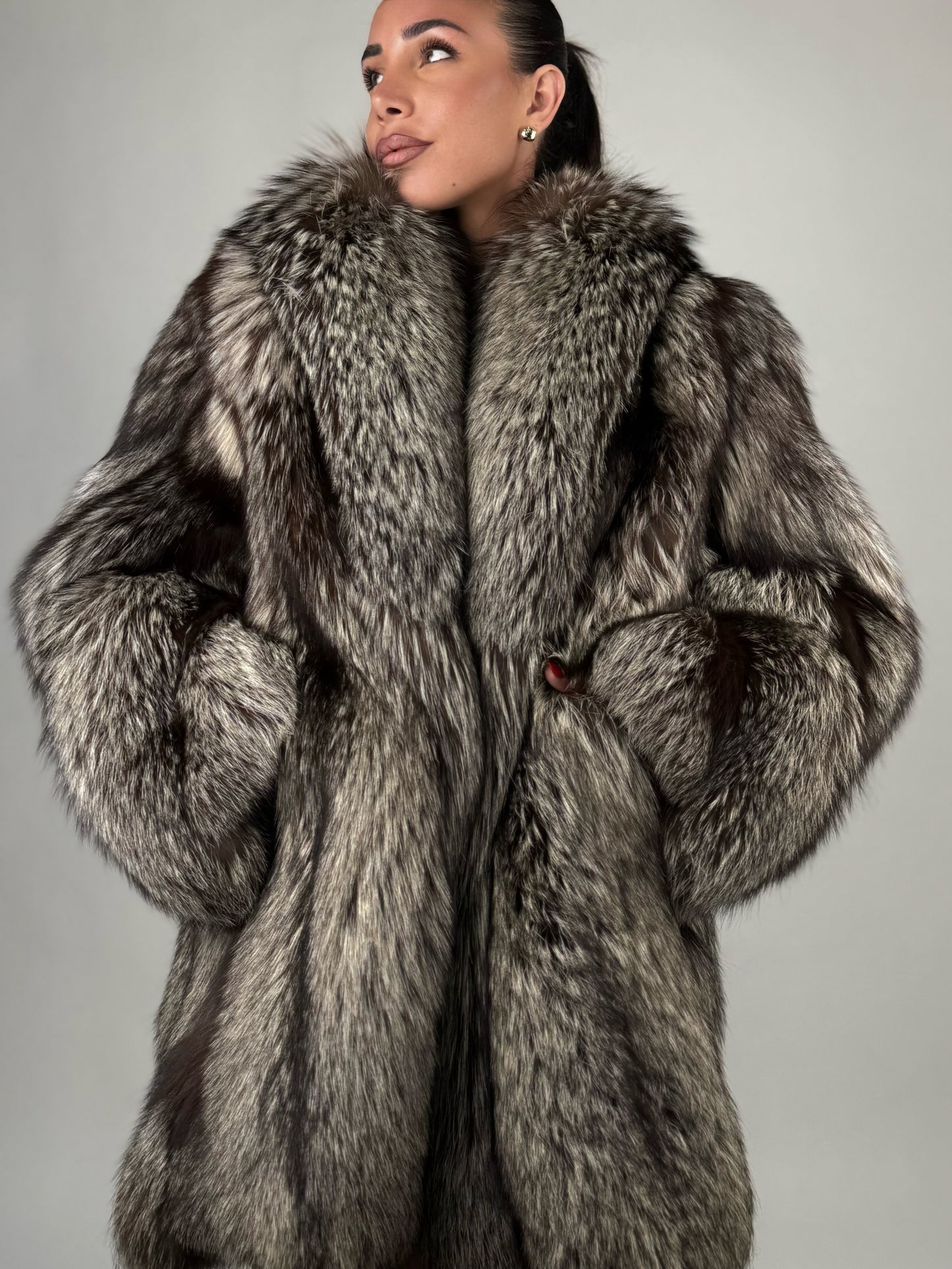 Cappotto in volpe argentata N35