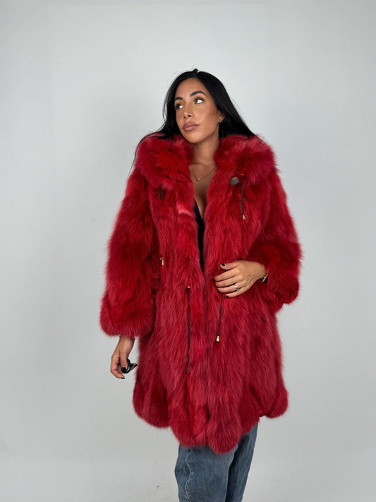 Cappotto in volpe red N176
