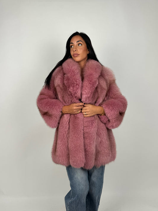 Giacca in volpe pink N177