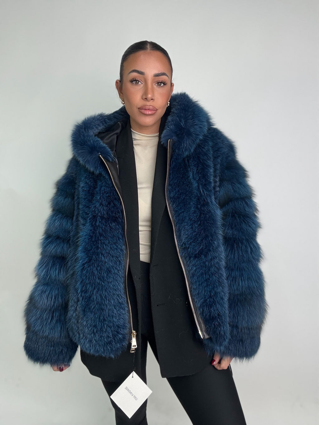 Silver fox bomber jacket