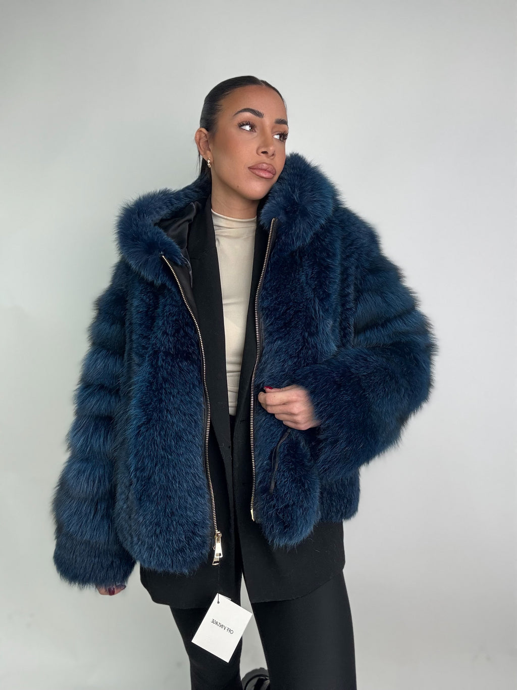 Silver fox bomber jacket