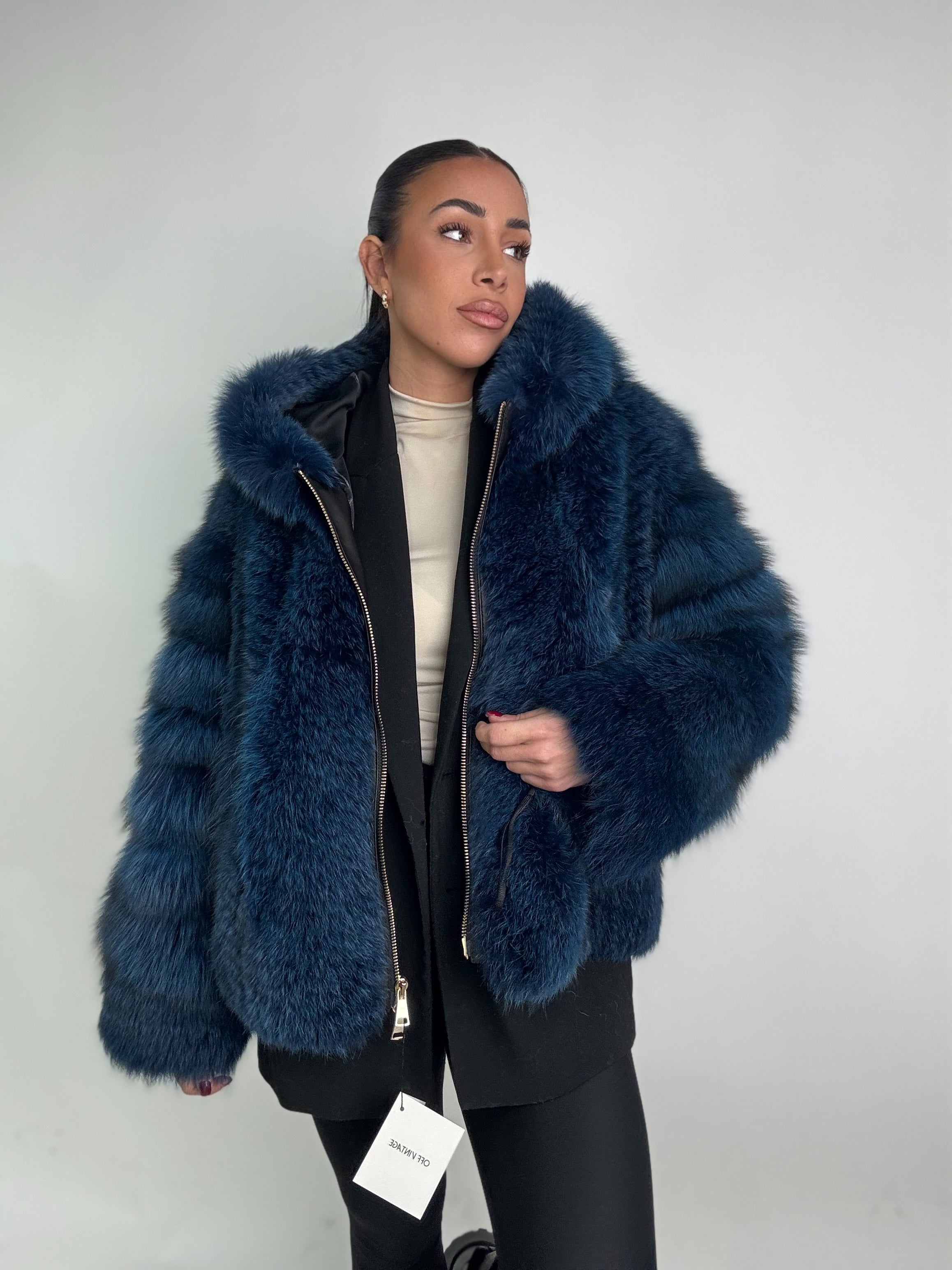 Silver fox bomber jacket