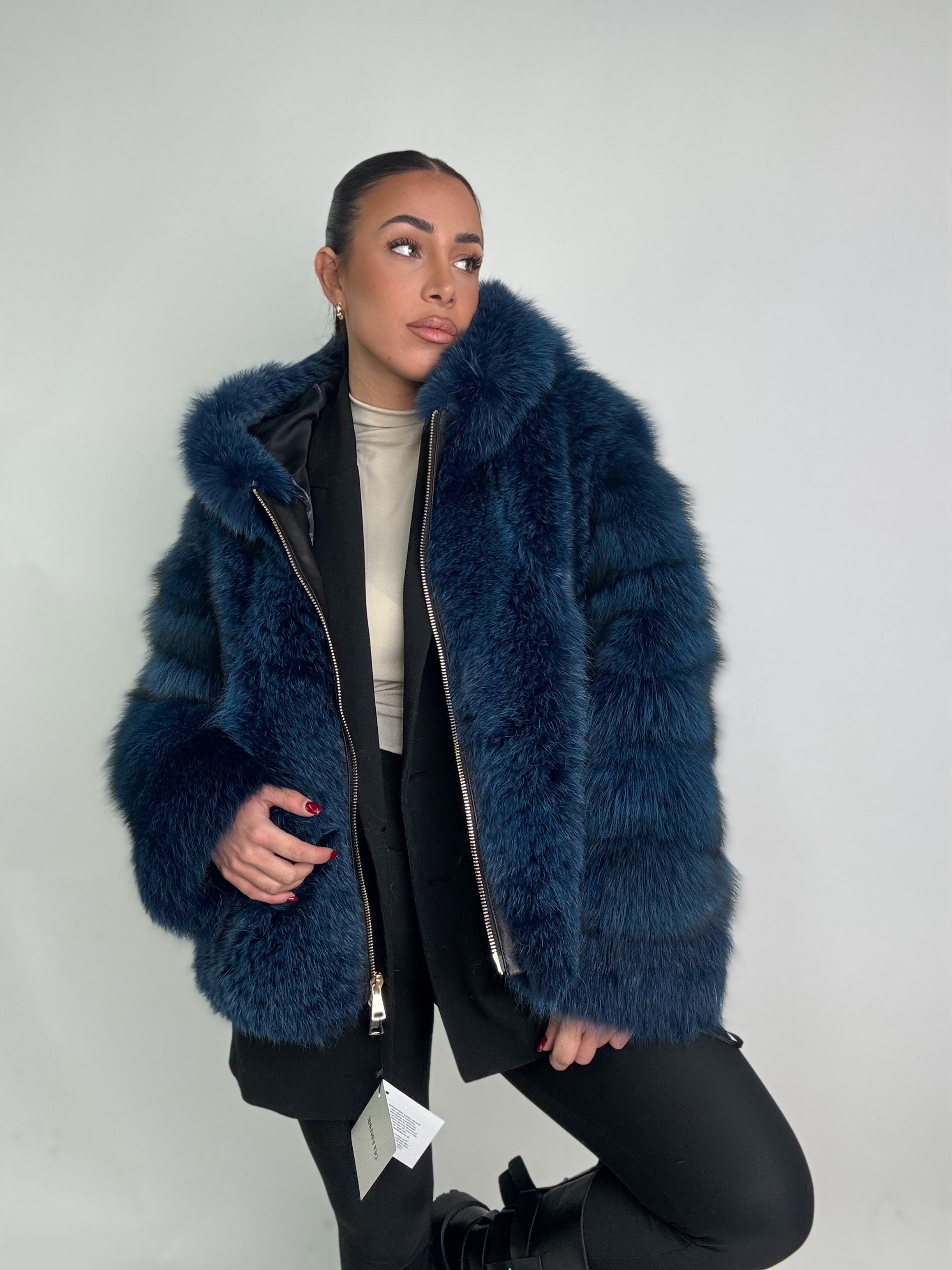 Silver fox bomber jacket