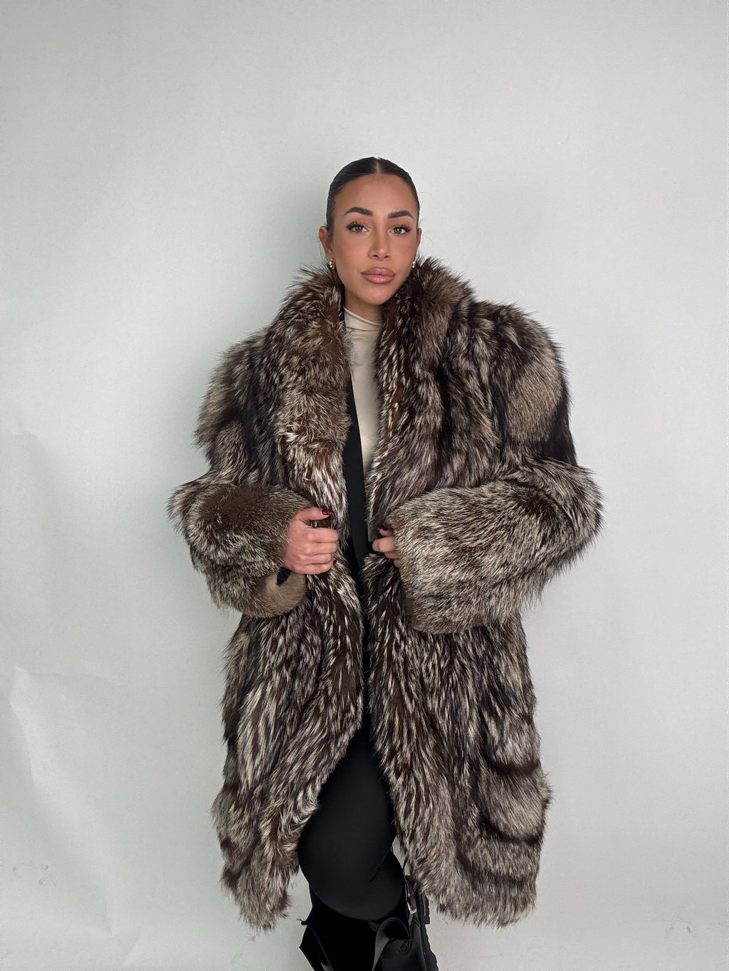 Giacca in volpe argentata N61