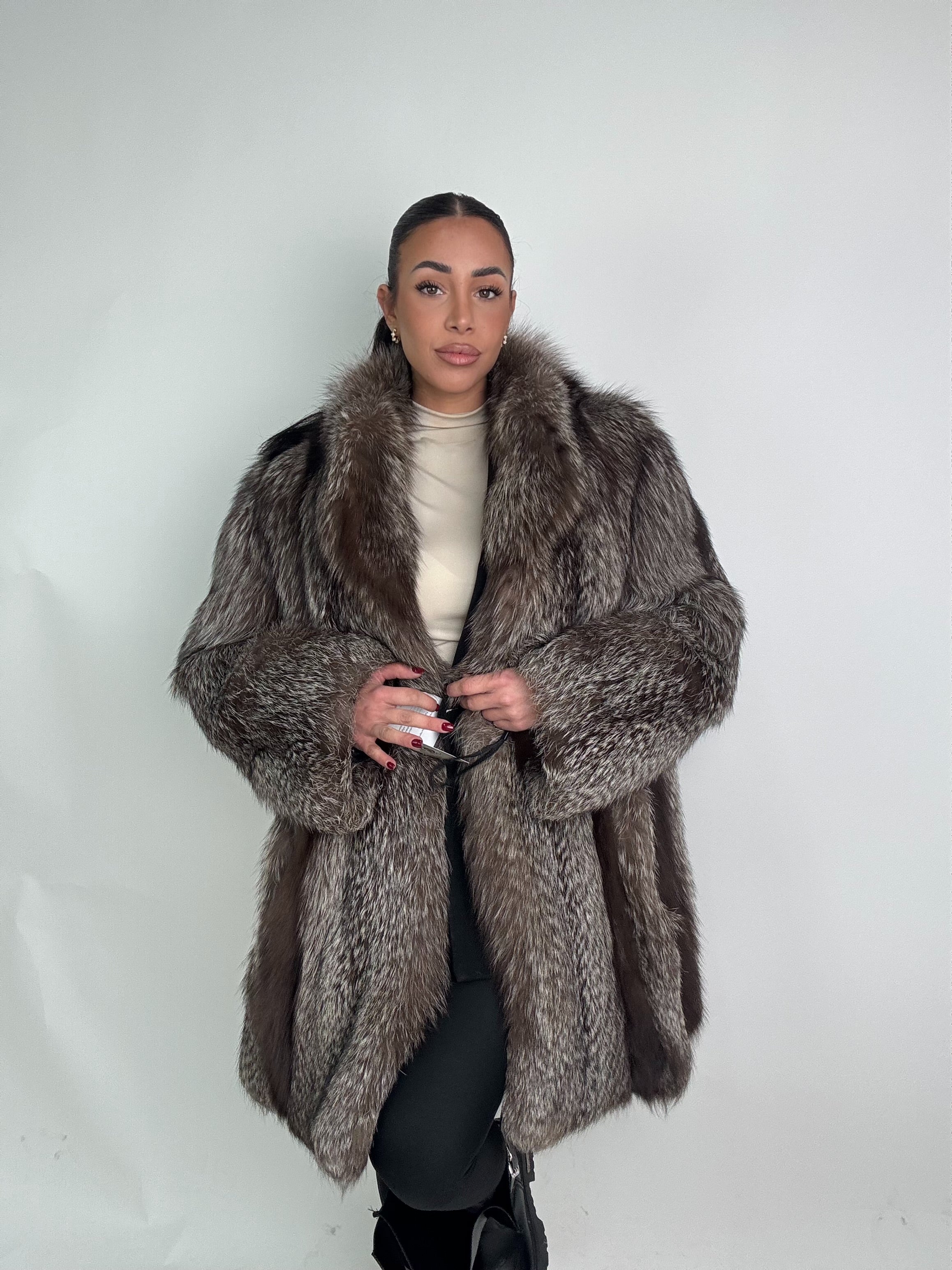 Giacca in volpe argentata N897