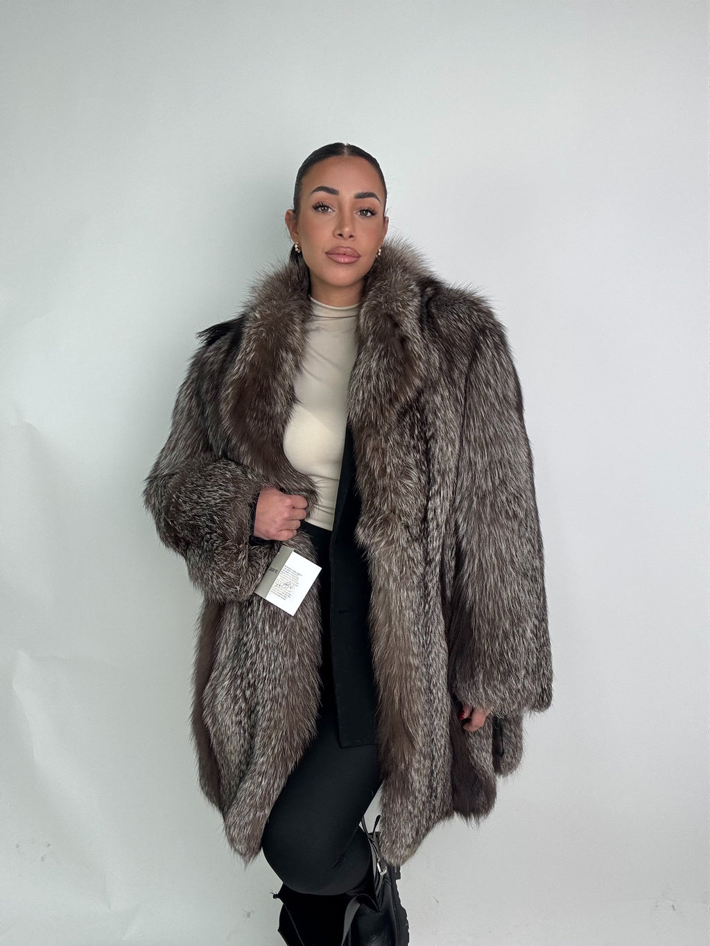 Giacca in volpe argentata N897