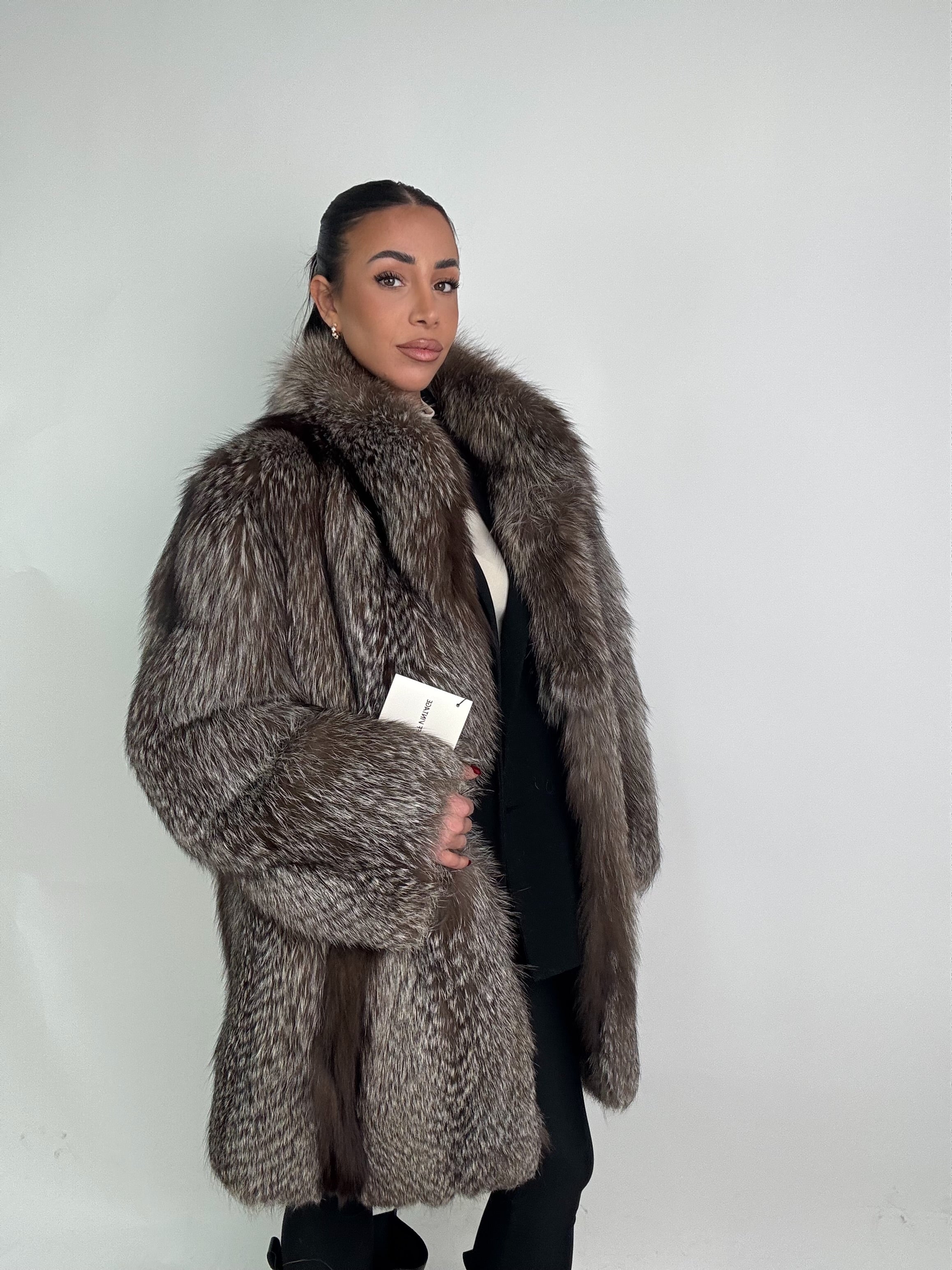 Giacca in volpe argentata N897