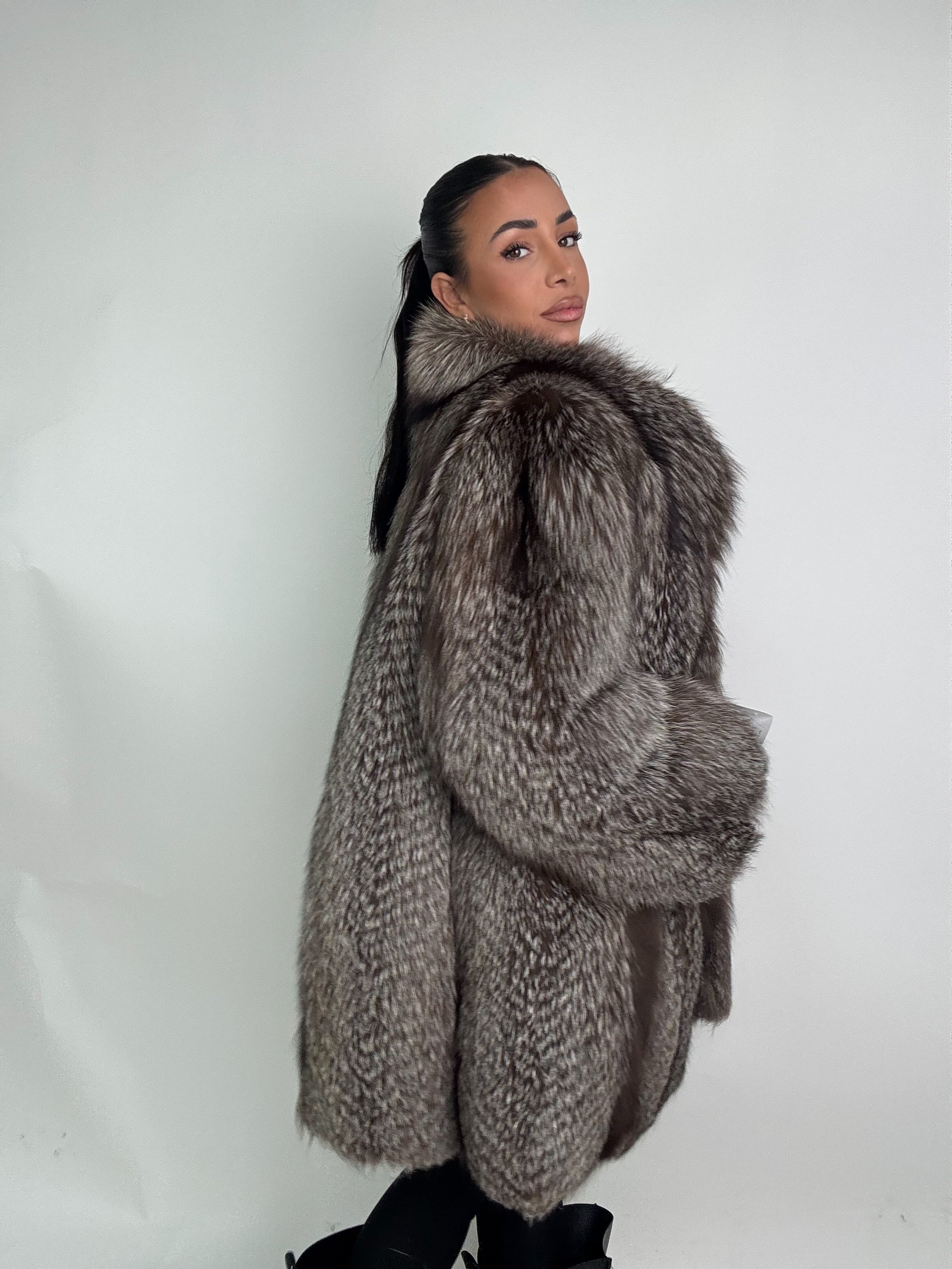 Giacca in volpe argentata N897