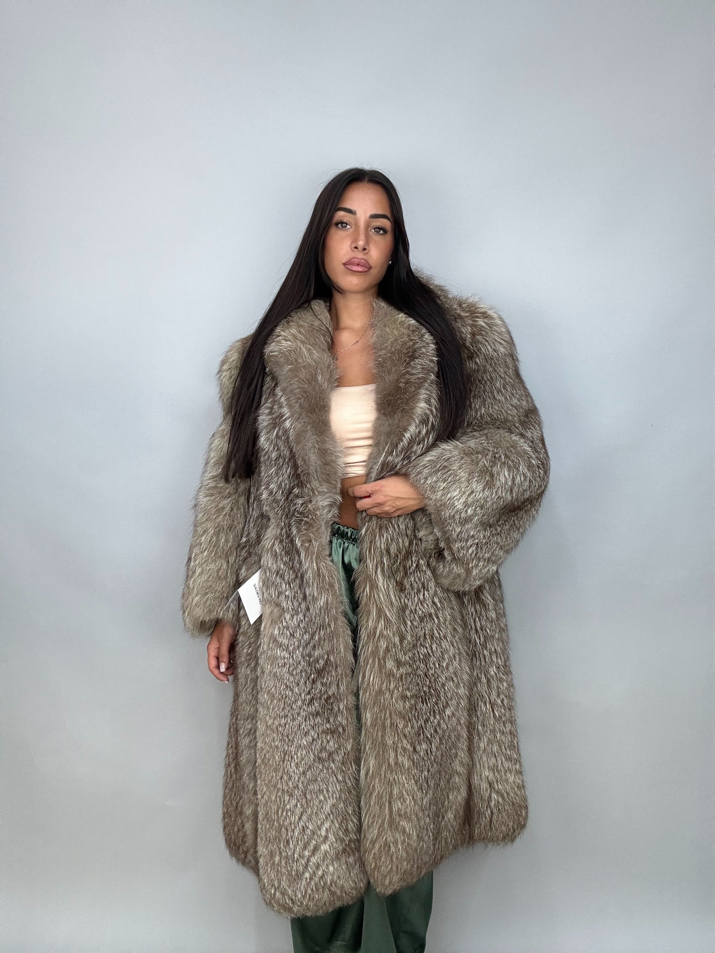 Cappotto in volpe argentata