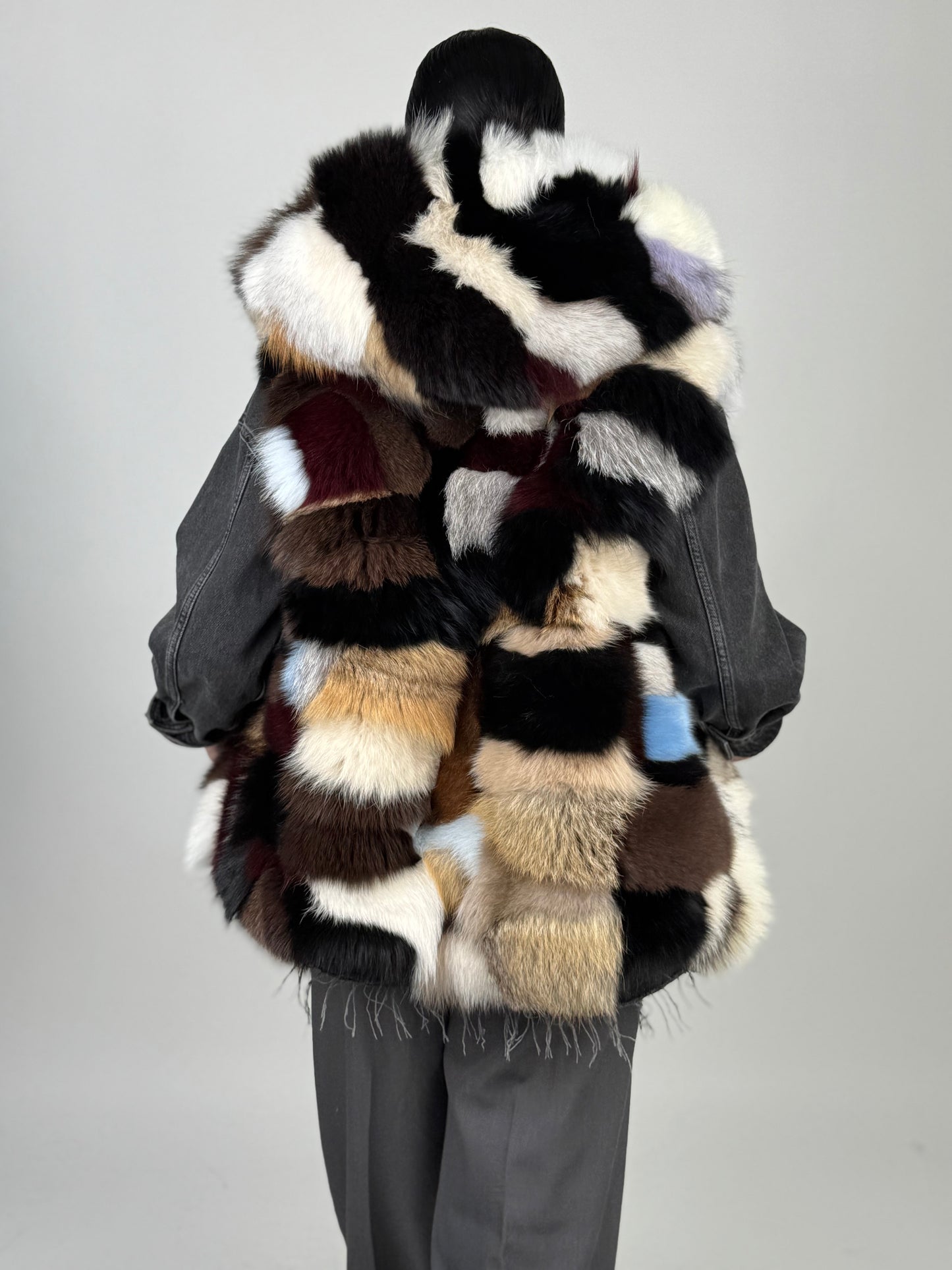 Silver fox bomber jacket