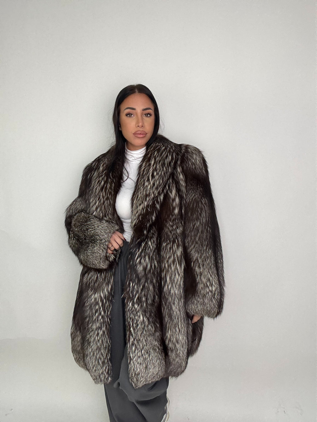 Giacca in volpe argentata N67