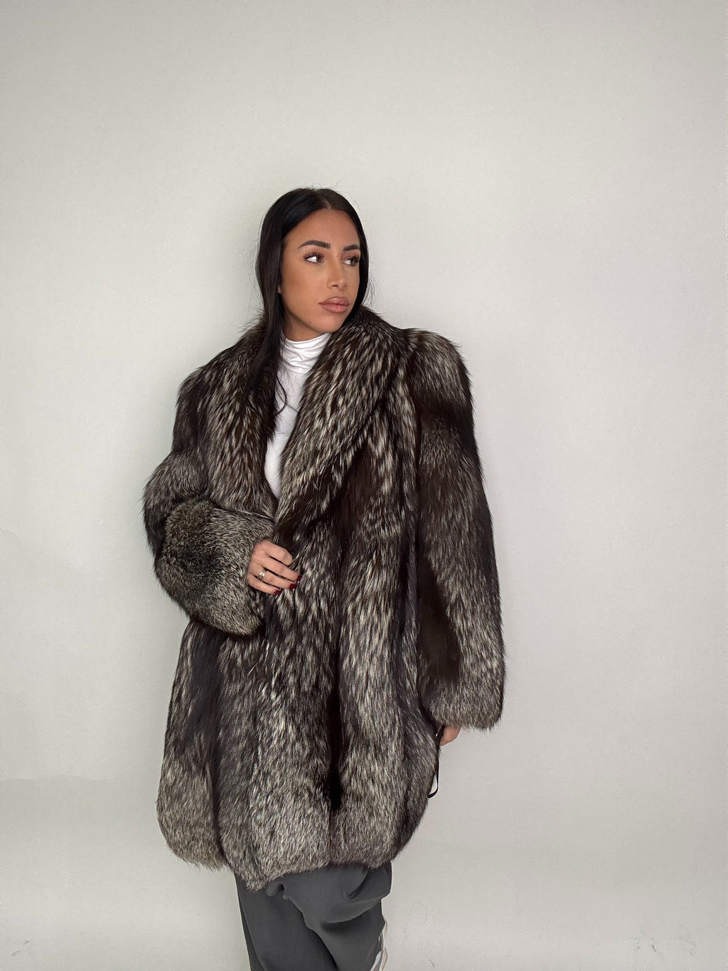 Giacca in volpe argentata N67