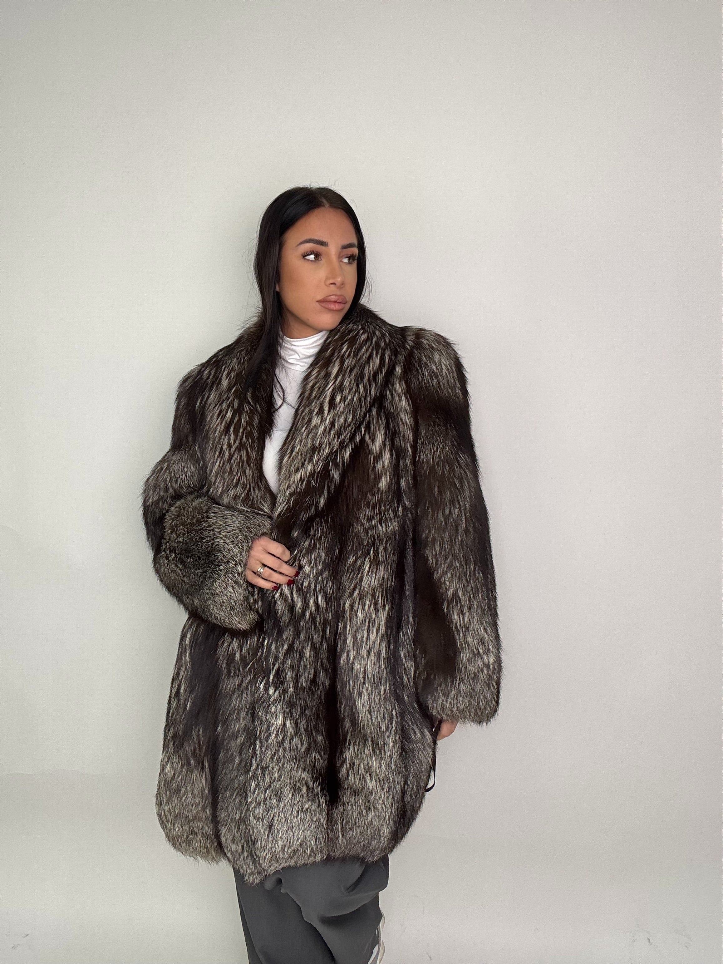 Giacca in volpe argentata N67