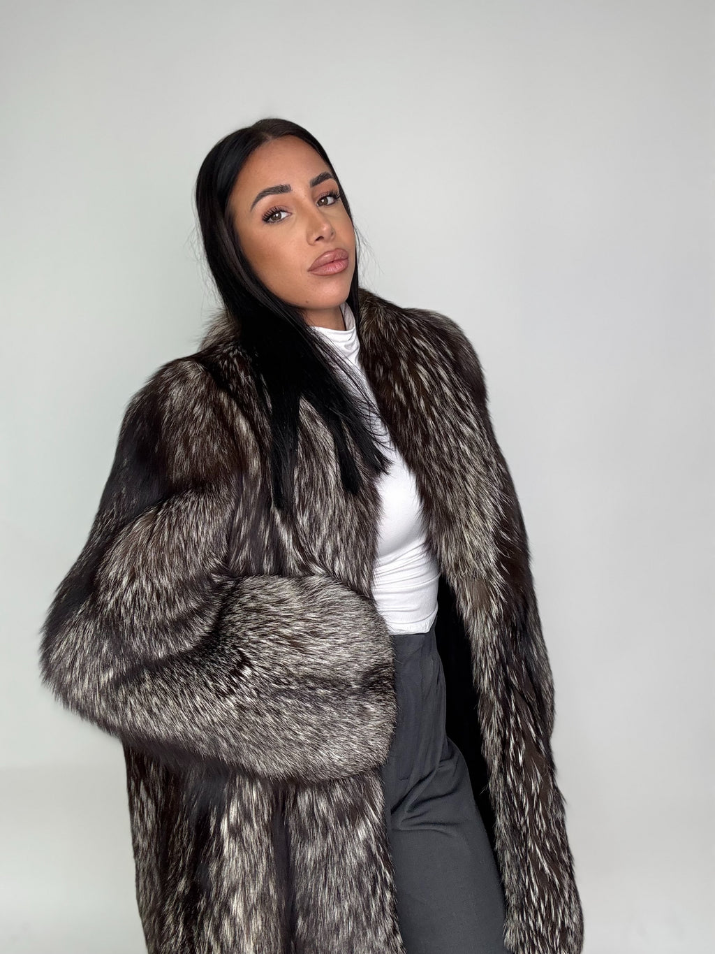 Giacca in volpe argentata N67