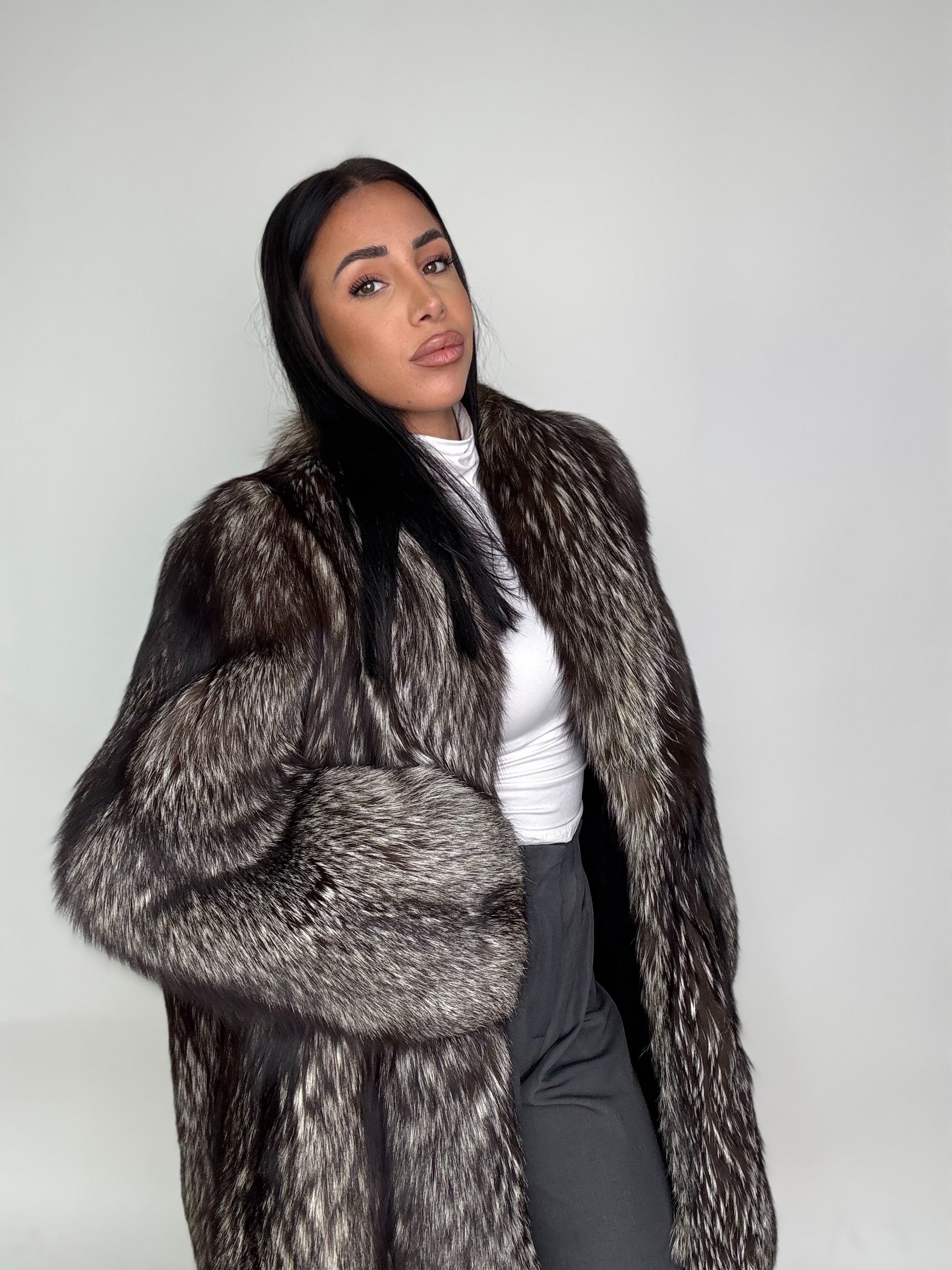 Giacca in volpe argentata N67