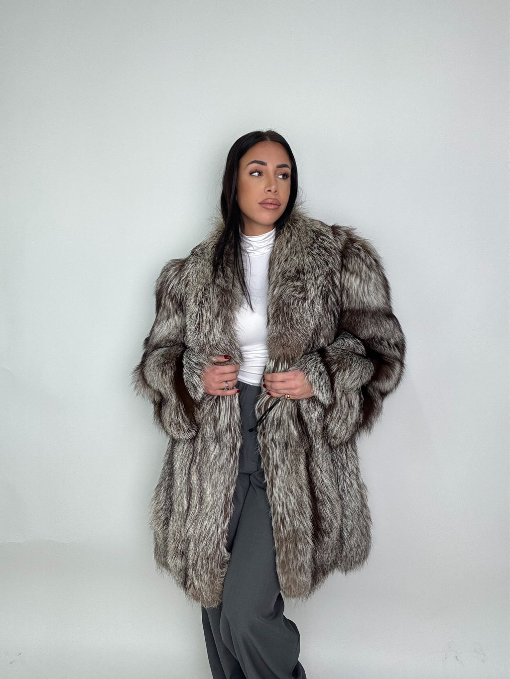 Giacca in volpe argentata N66