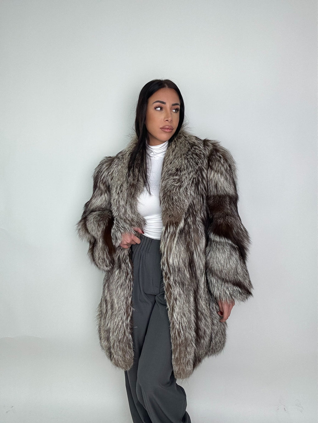 Giacca in volpe argentata N66