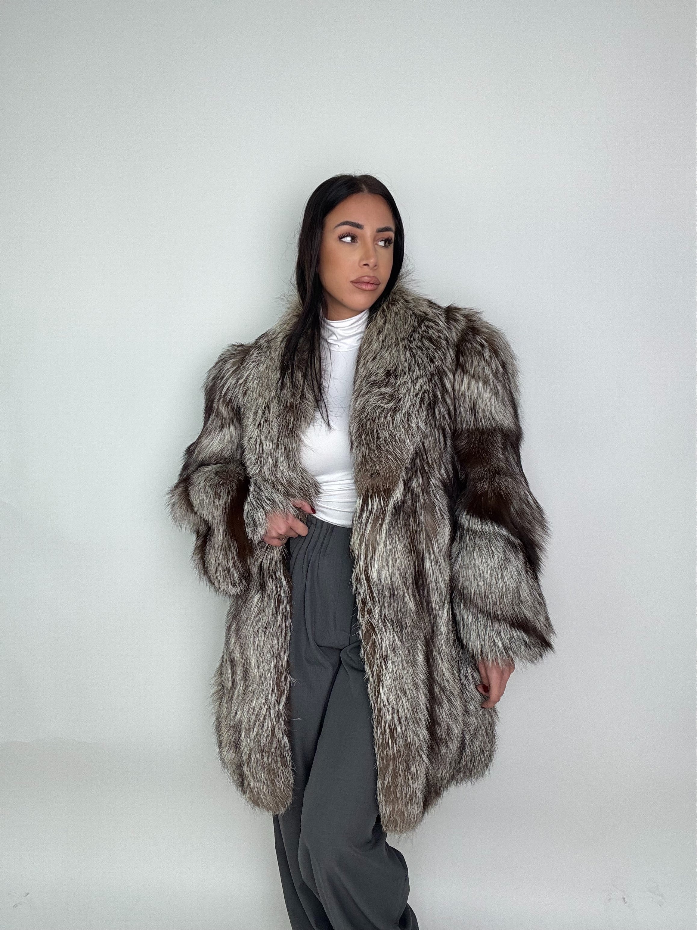 Giacca in volpe argentata N66