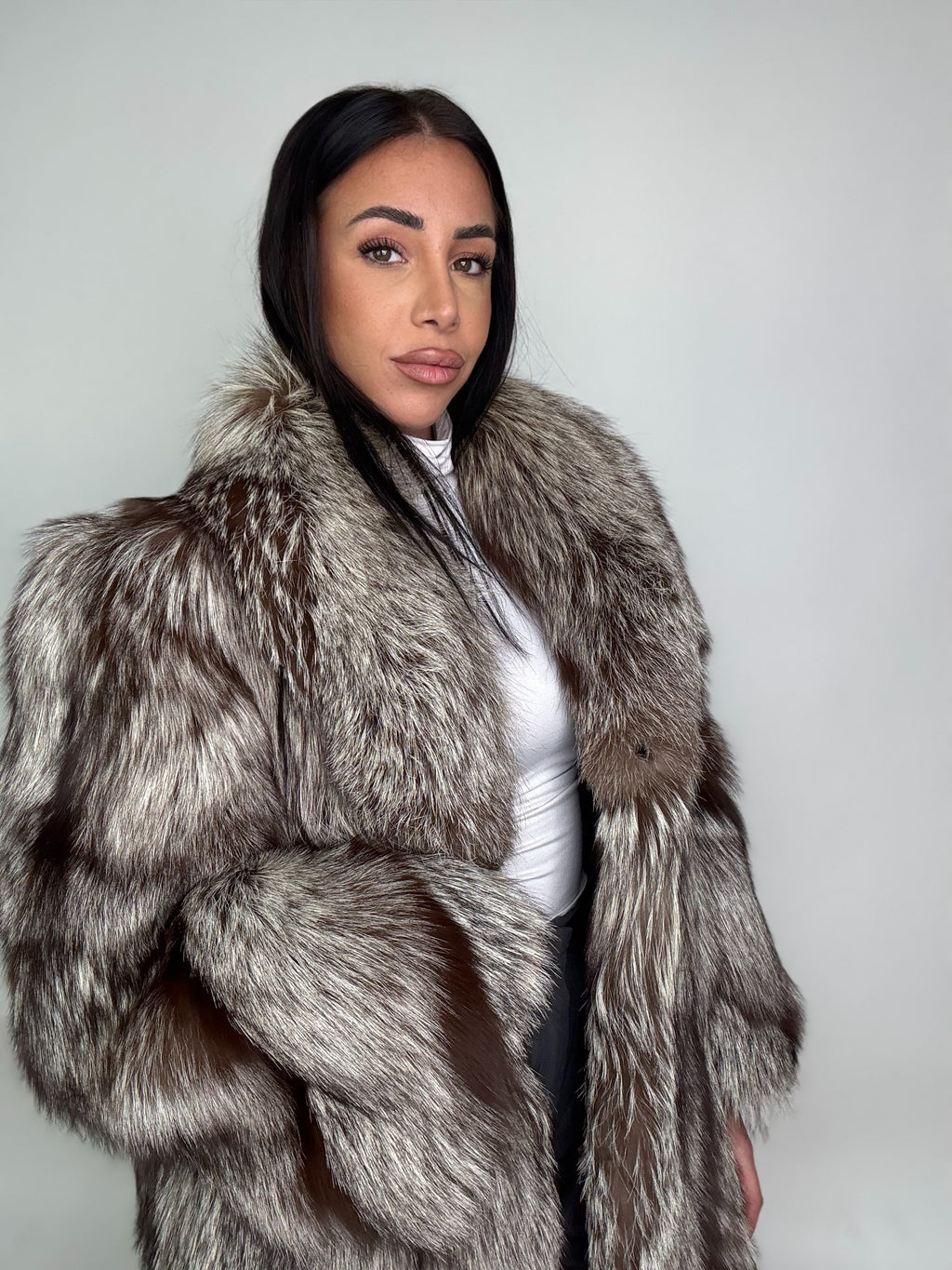 Giacca in volpe argentata N66