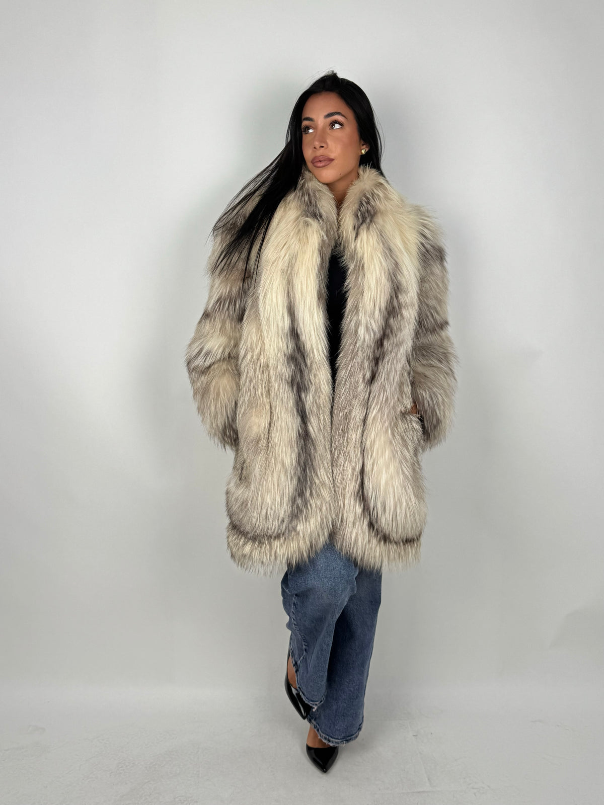 Giacca in volpe platinum N187