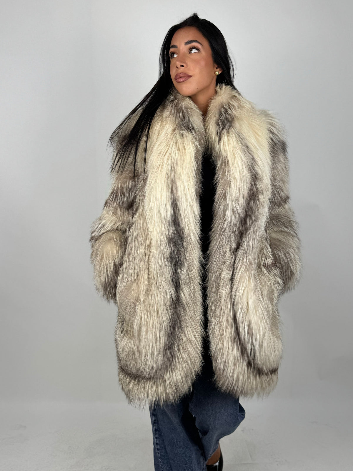 Giacca in volpe platinum N187