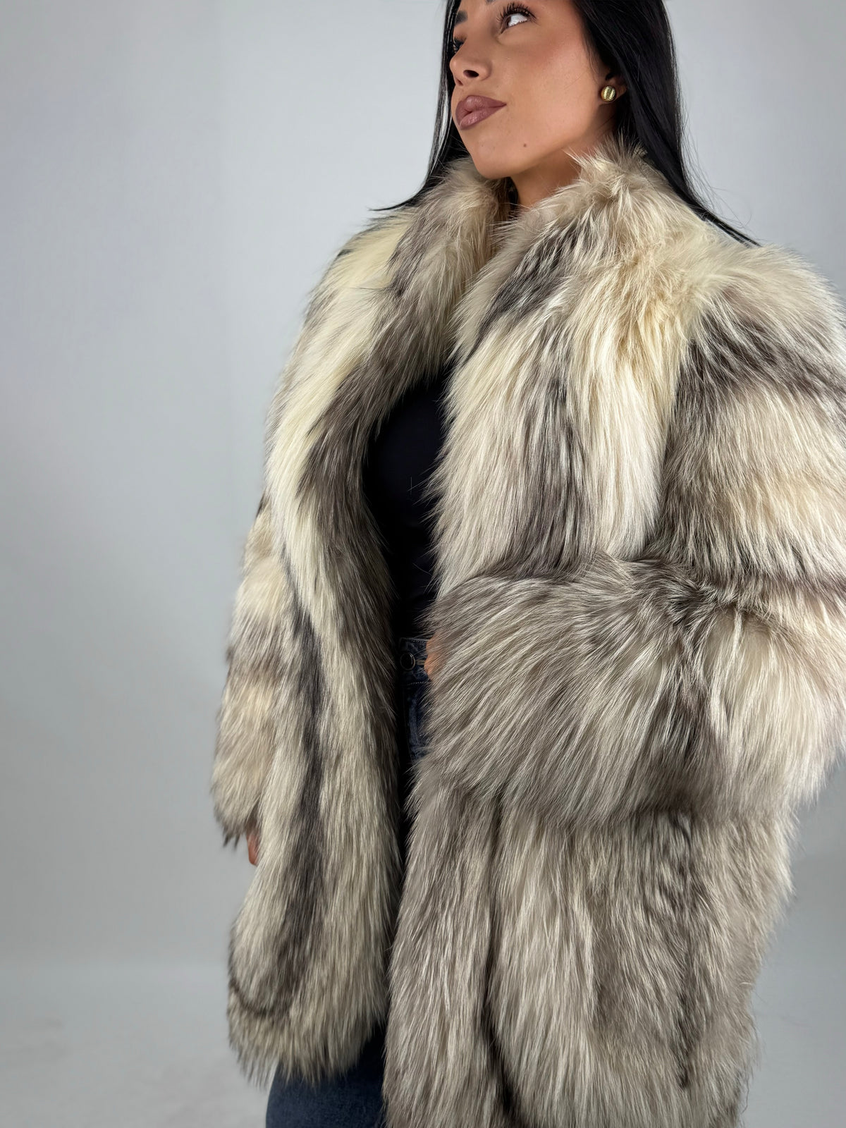 Giacca in volpe platinum N187