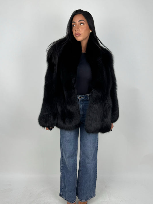 Giacca in volpe black N189