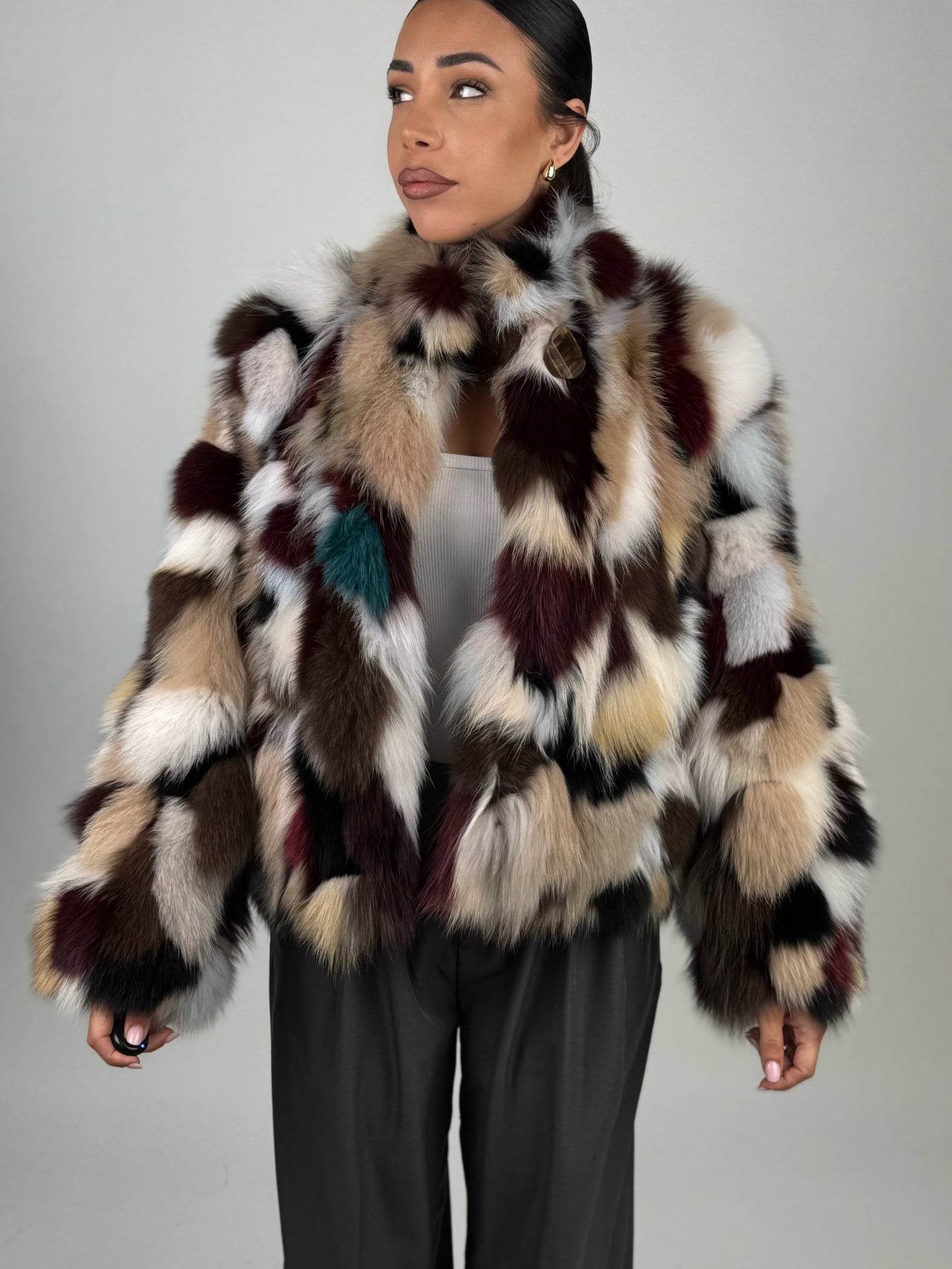 Silver fox bomber jacket