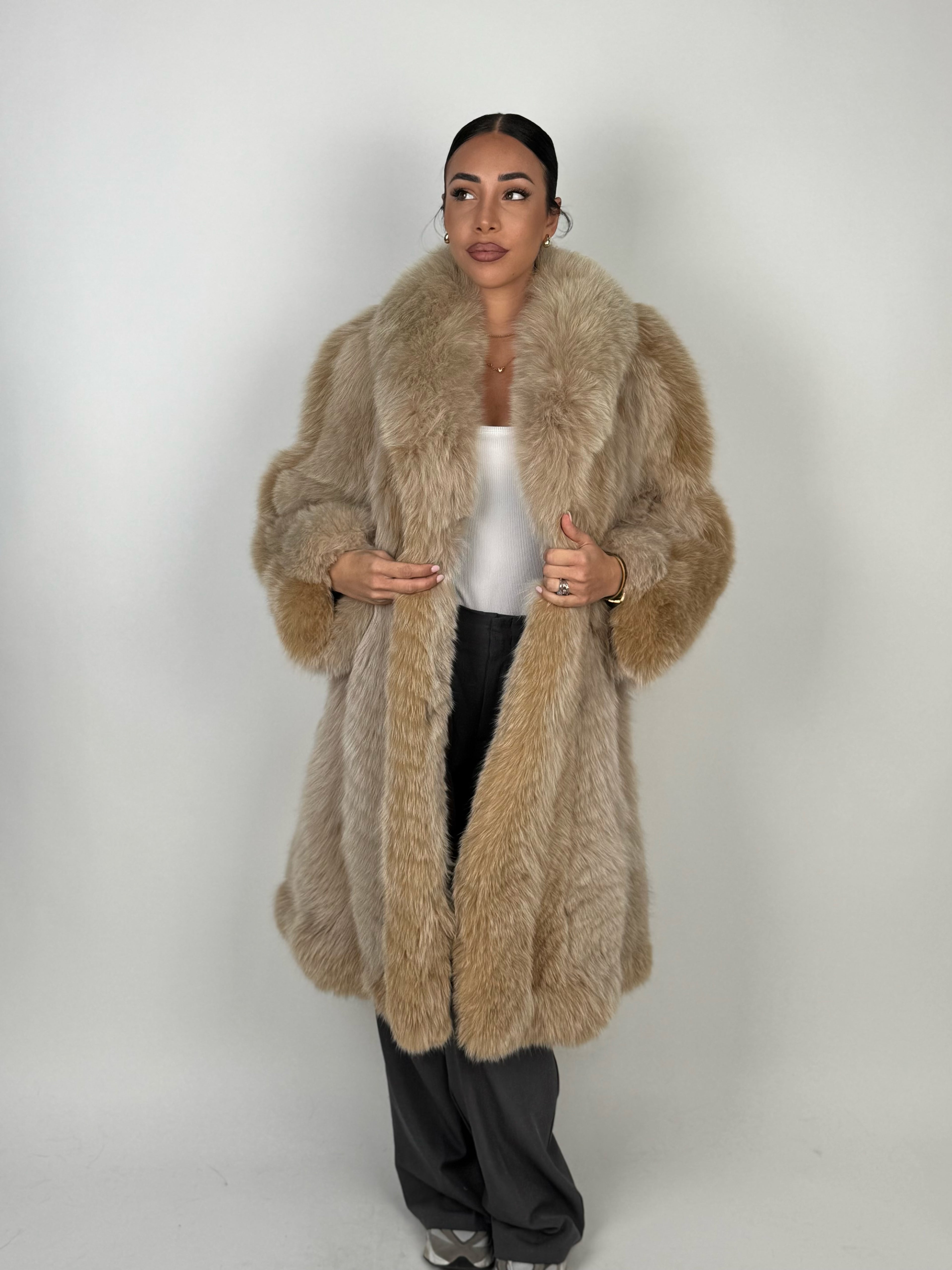 Cappotto in volpe caramello N561