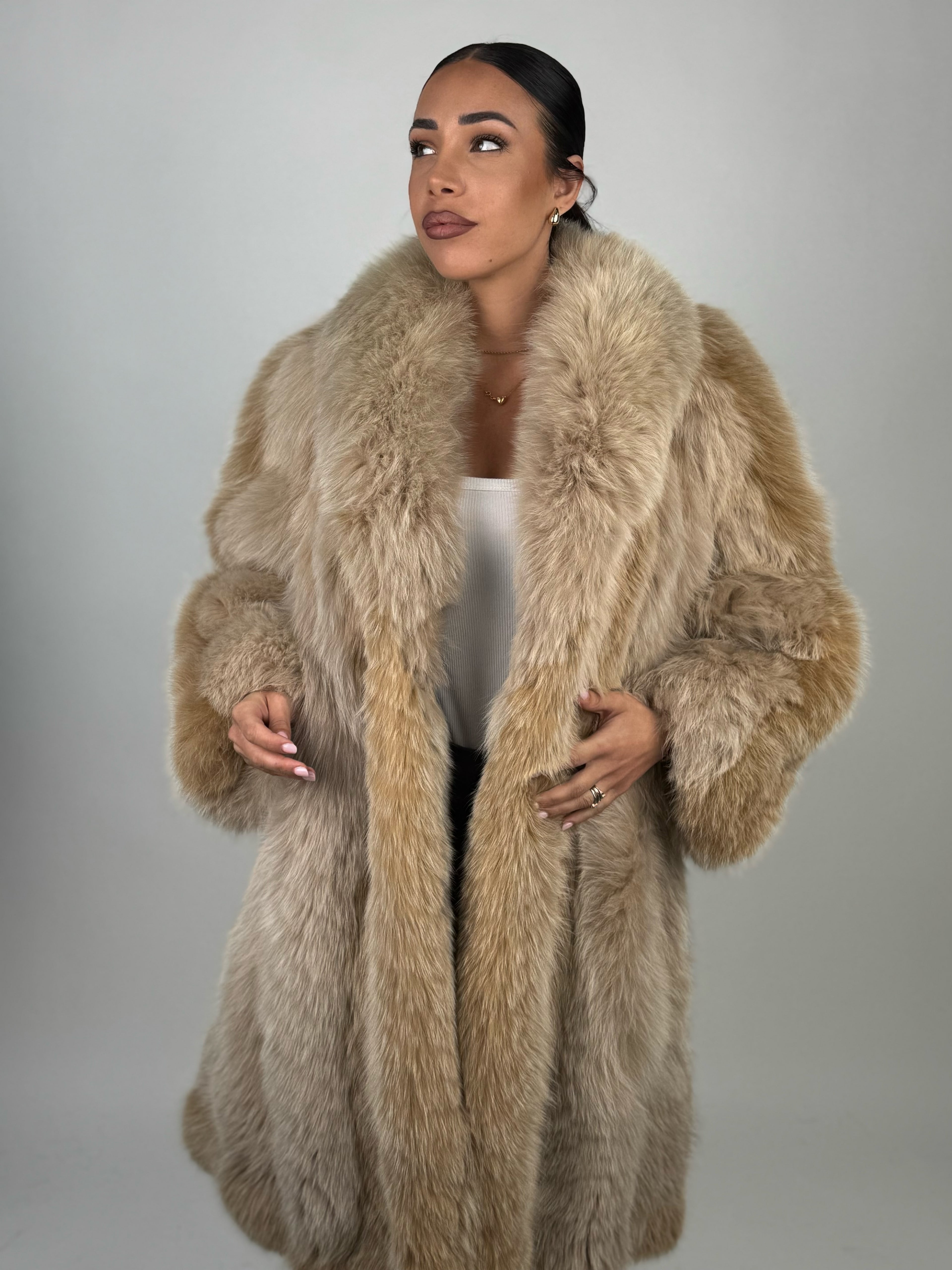 Cappotto in volpe caramello N561
