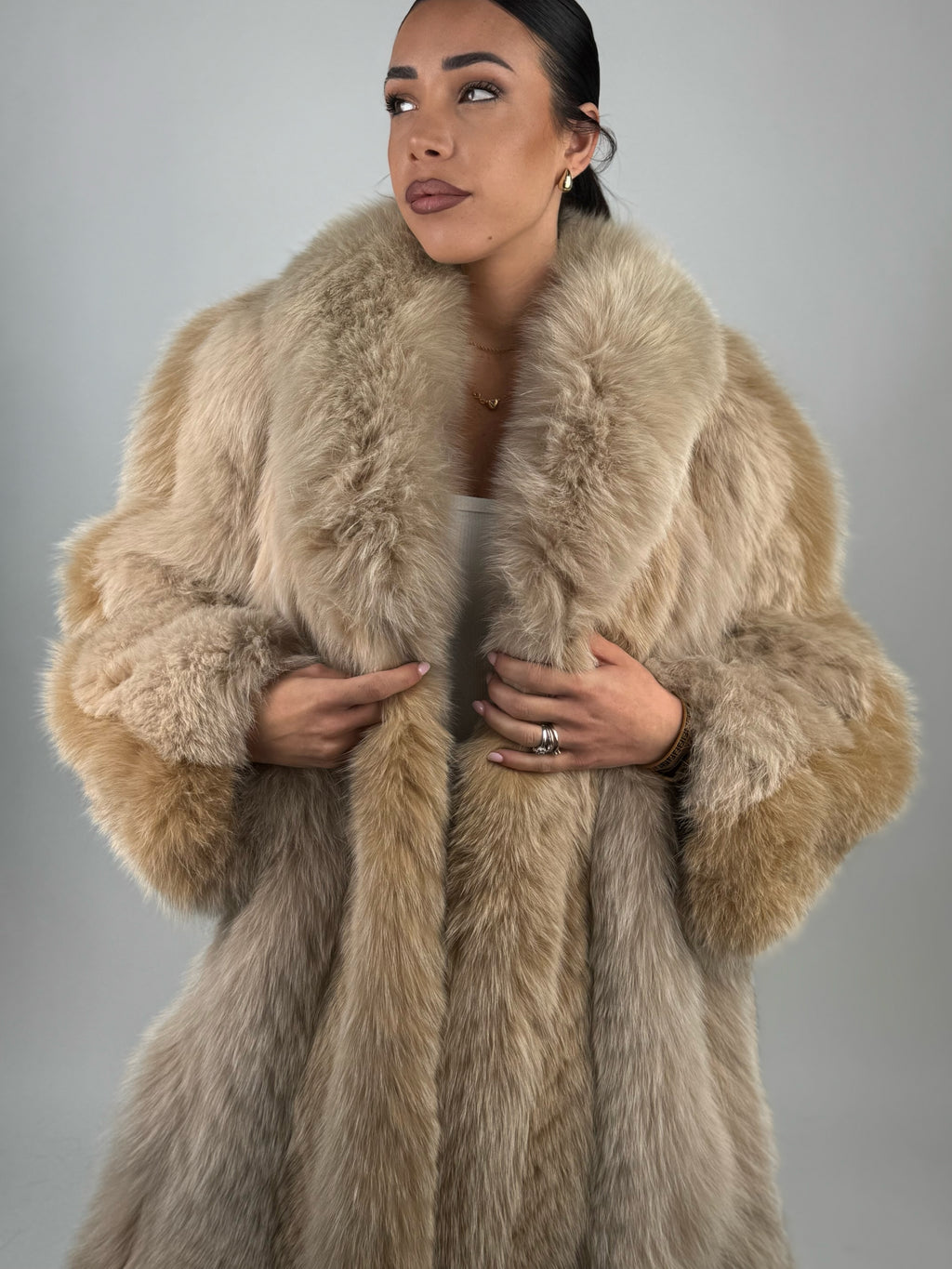 Cappotto in volpe caramello N561